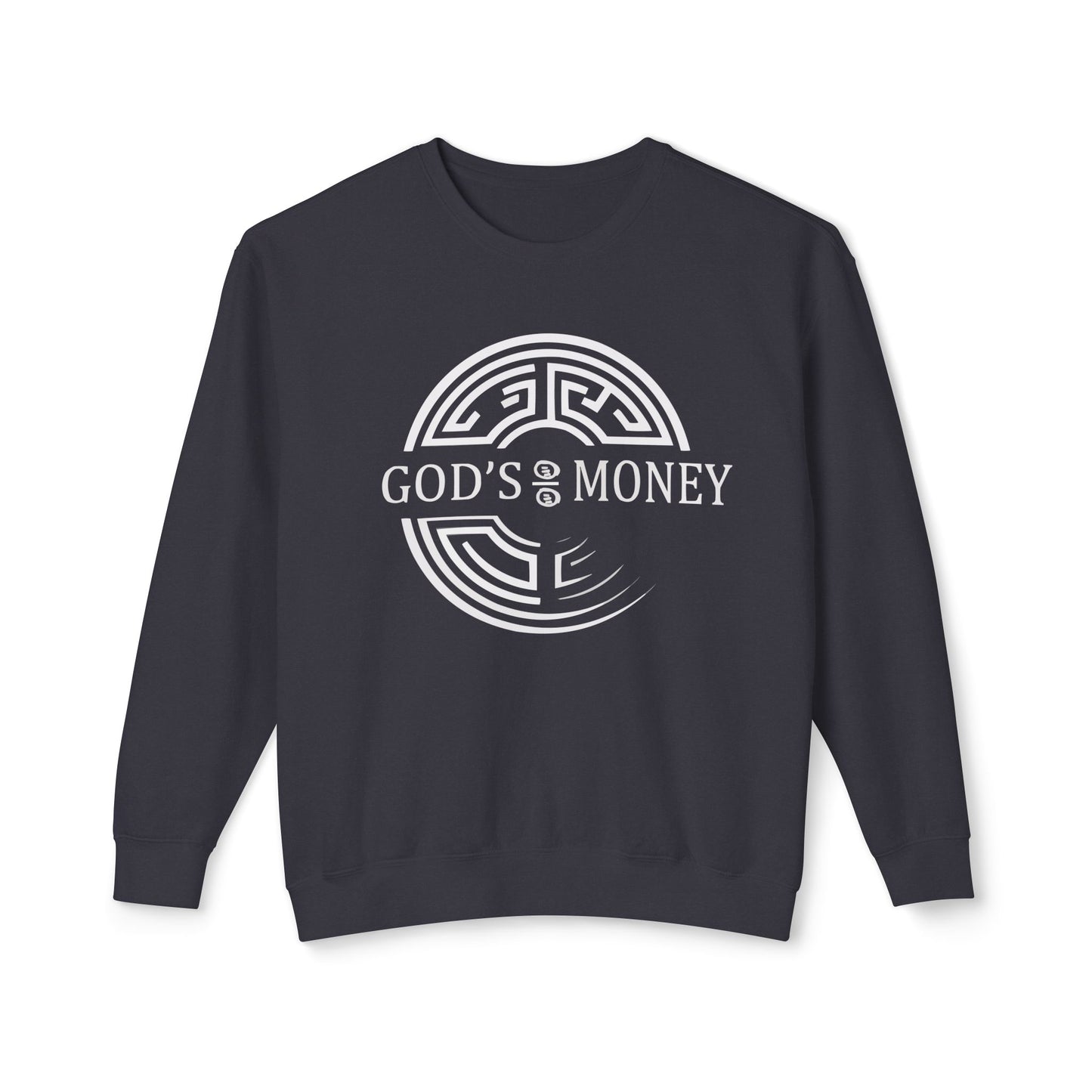 GODS MONEY SEAL Crewneck Sweatshirt — Silver & Gold High Frequency Design