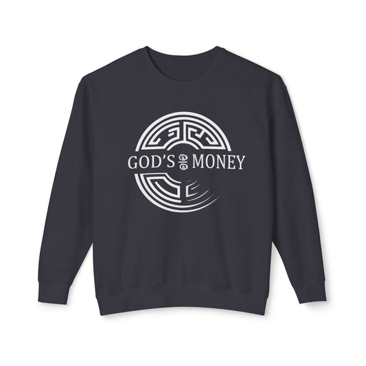 GODS MONEY SEAL Crewneck Sweatshirt — Silver & Gold High Frequency Design