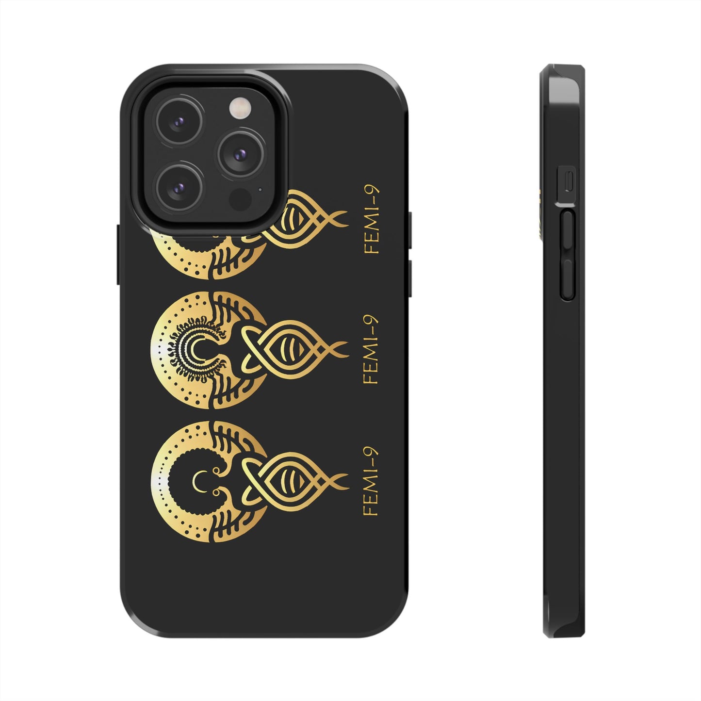 Phone Cases - Divine Femi-999 Design for a Touch of Class (black/gold)