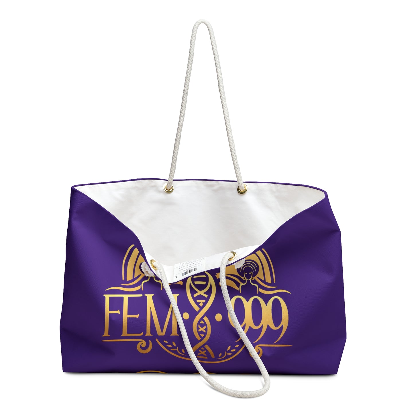 Femi-999 SEAL LOGO Oversized Tote Purple Bag