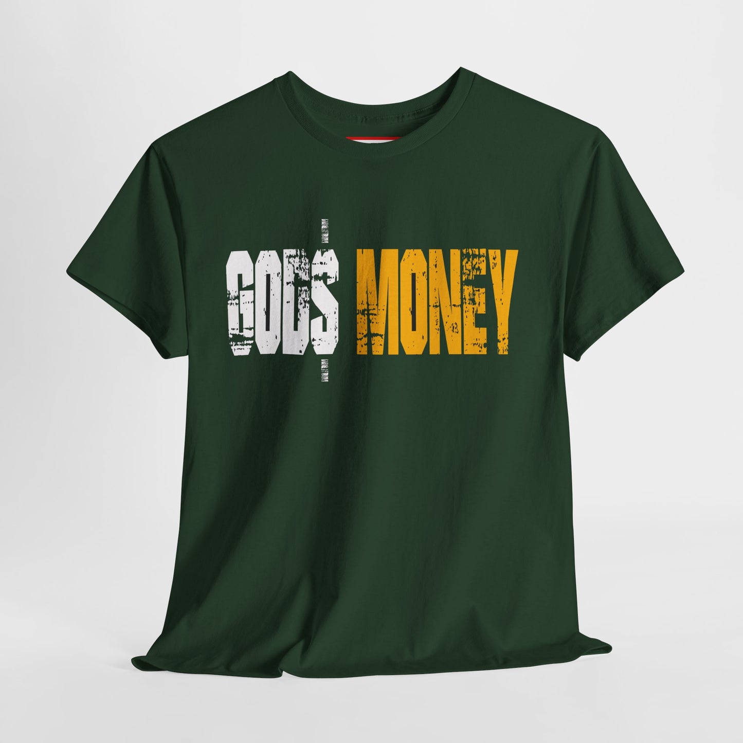 Money Graphic Tee — Distressed "MONEY" Text White T-Shirt
