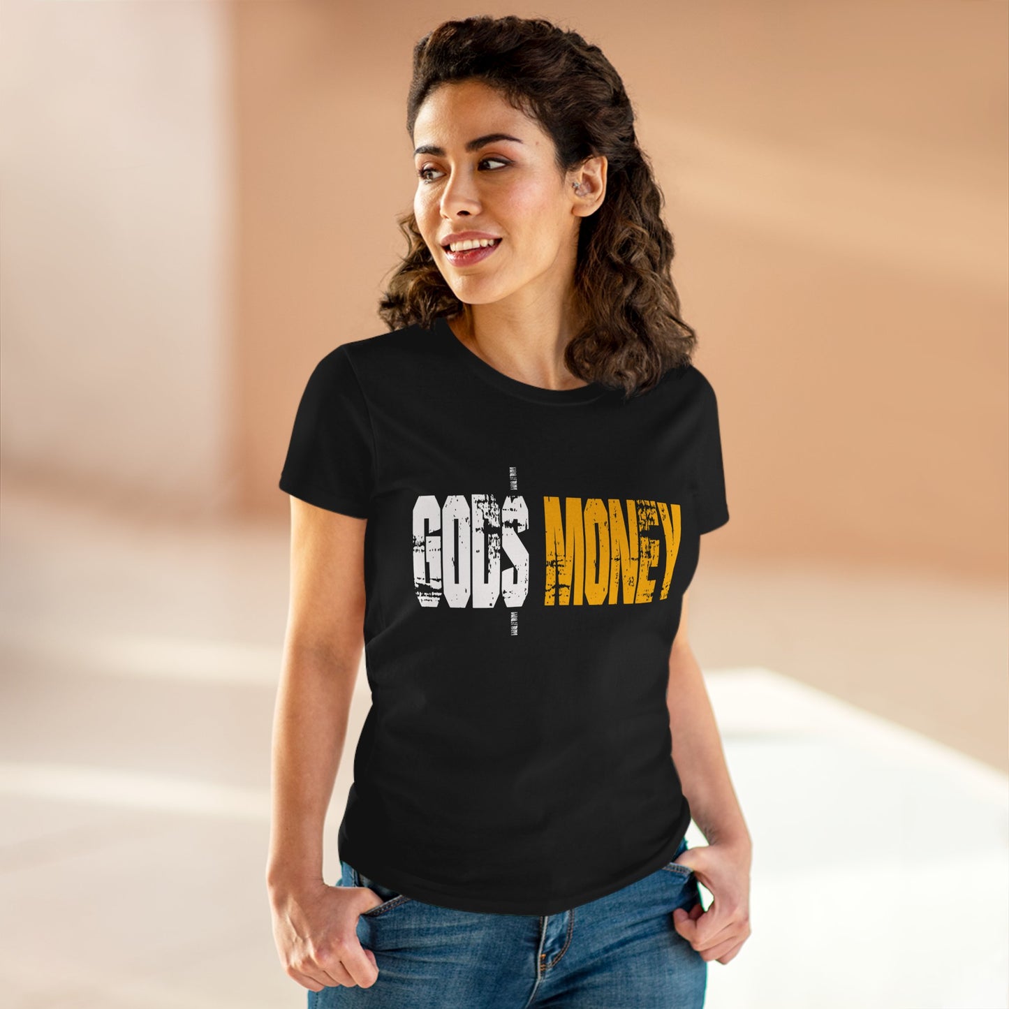 GODS MONEY Women's Midweight Cotton Tee