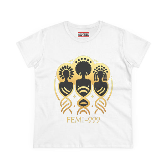 FEMI-9 Women's Graphic Tee - Empowering Design for Everyday Wear