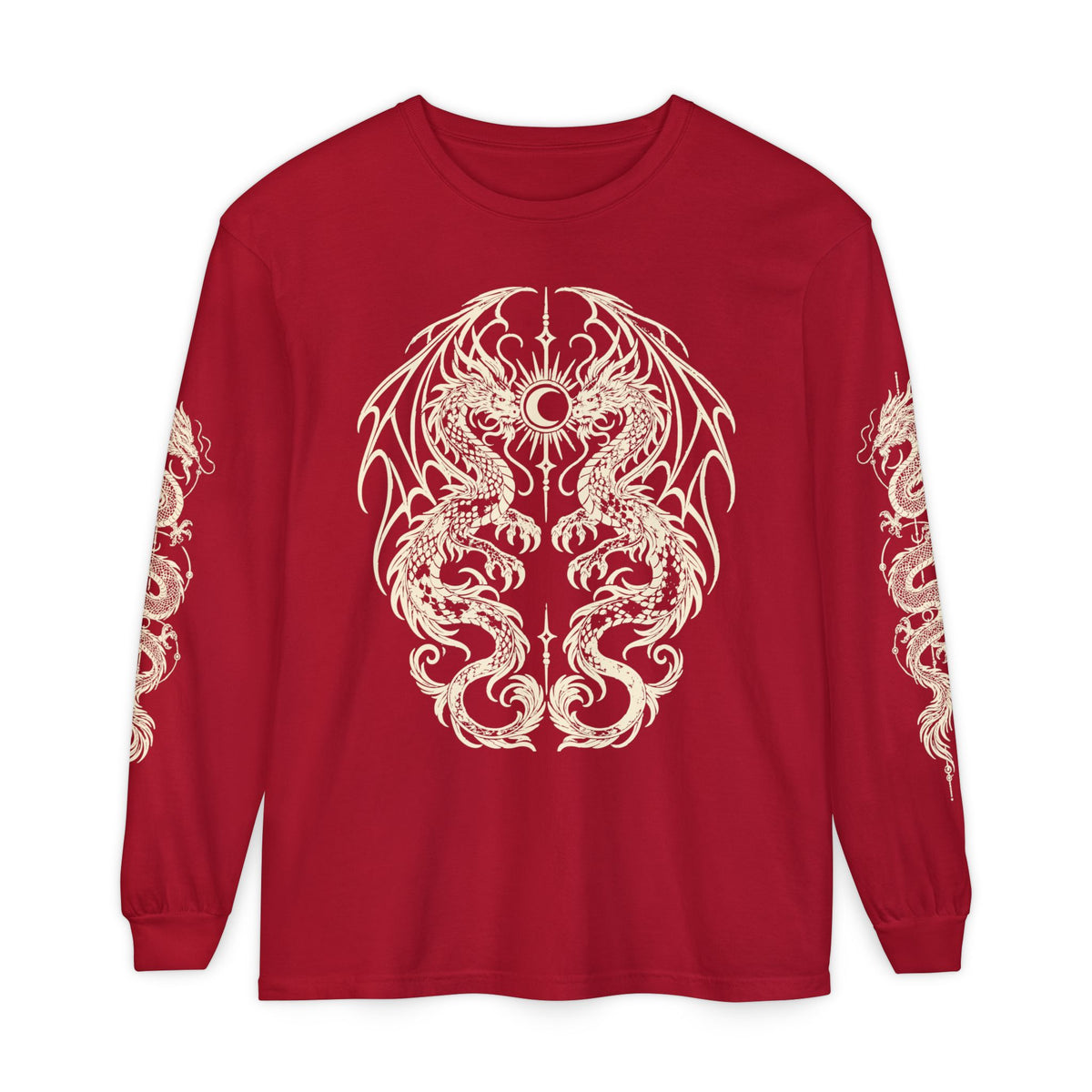 Unisex Twin Dragon Long Sleeve Tee