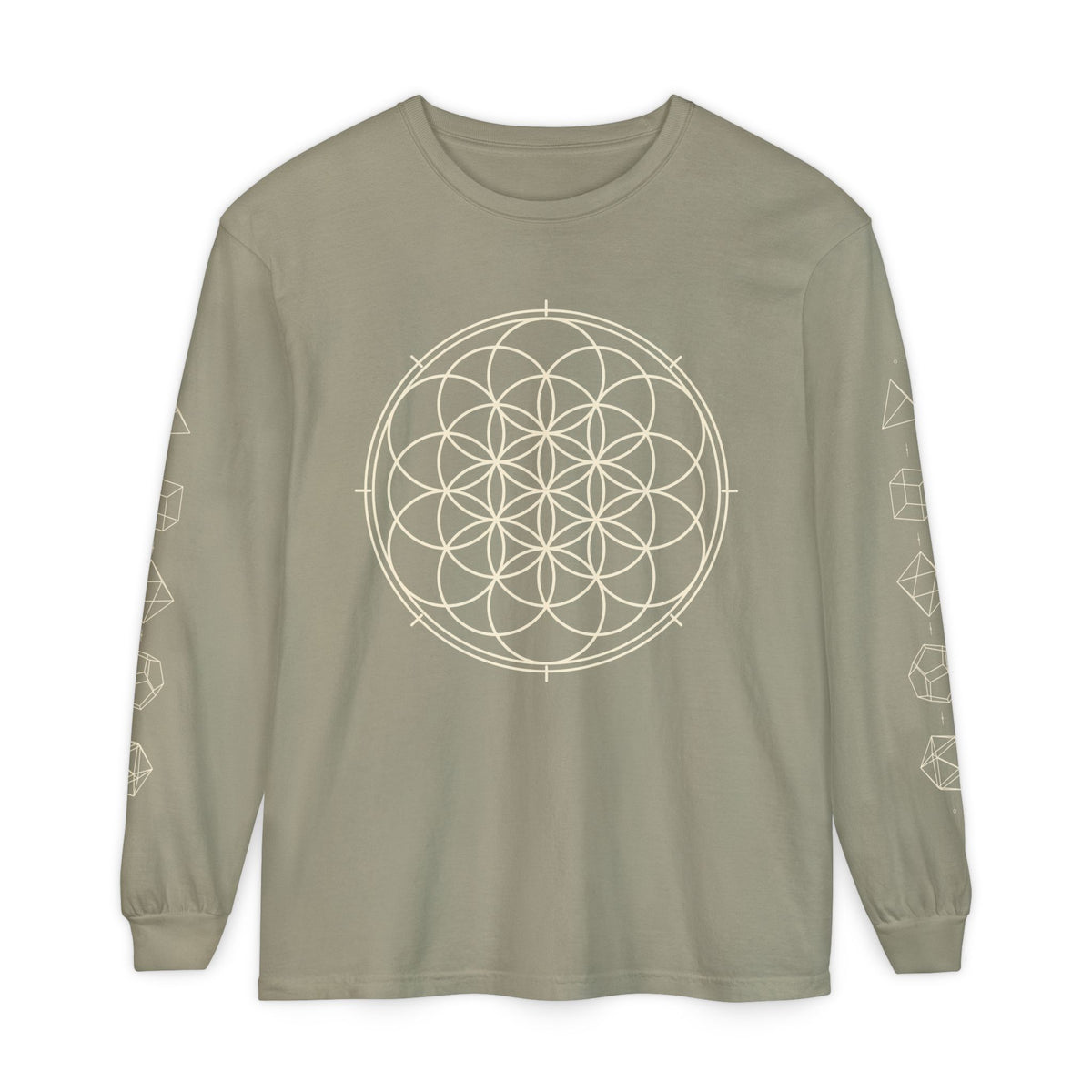 Unisex Sacred Geometry Flower of Life Long Sleeve T-Shirt