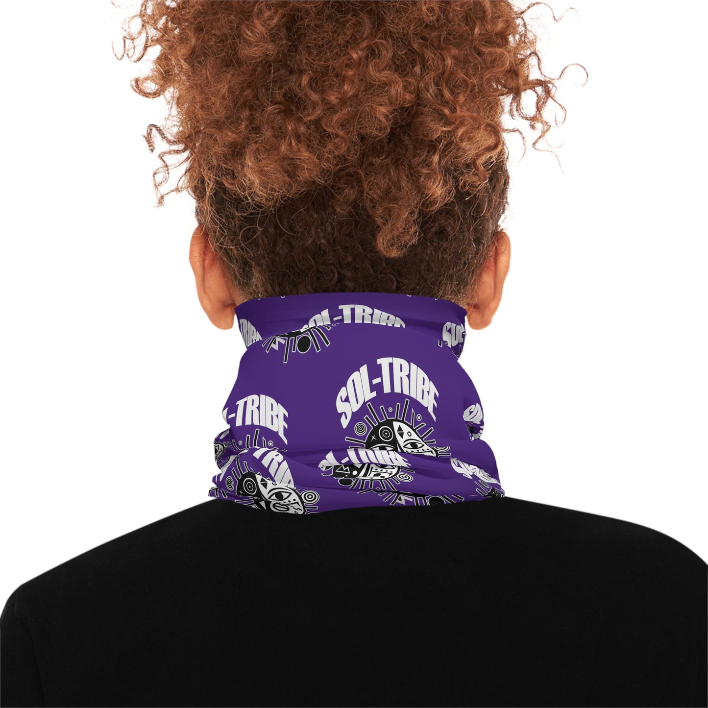 SOL-TRIBE Lightweight Neck Gaiter/ Head Band/ Wrap (purple/white)