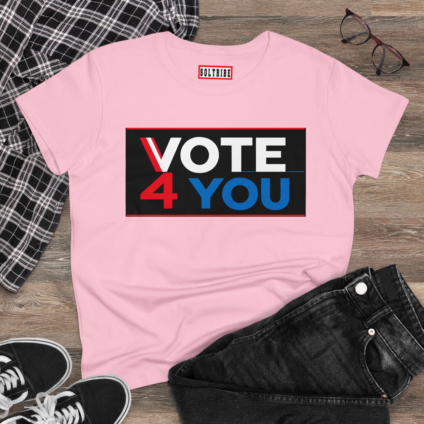 VOTE 4 YOU Women's Midweight Cotton Tee