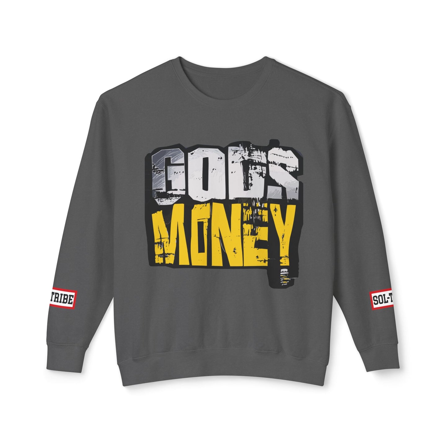 GODS MONEY Crewneck Sweatshirt — Silver & Gold High Frequency Design