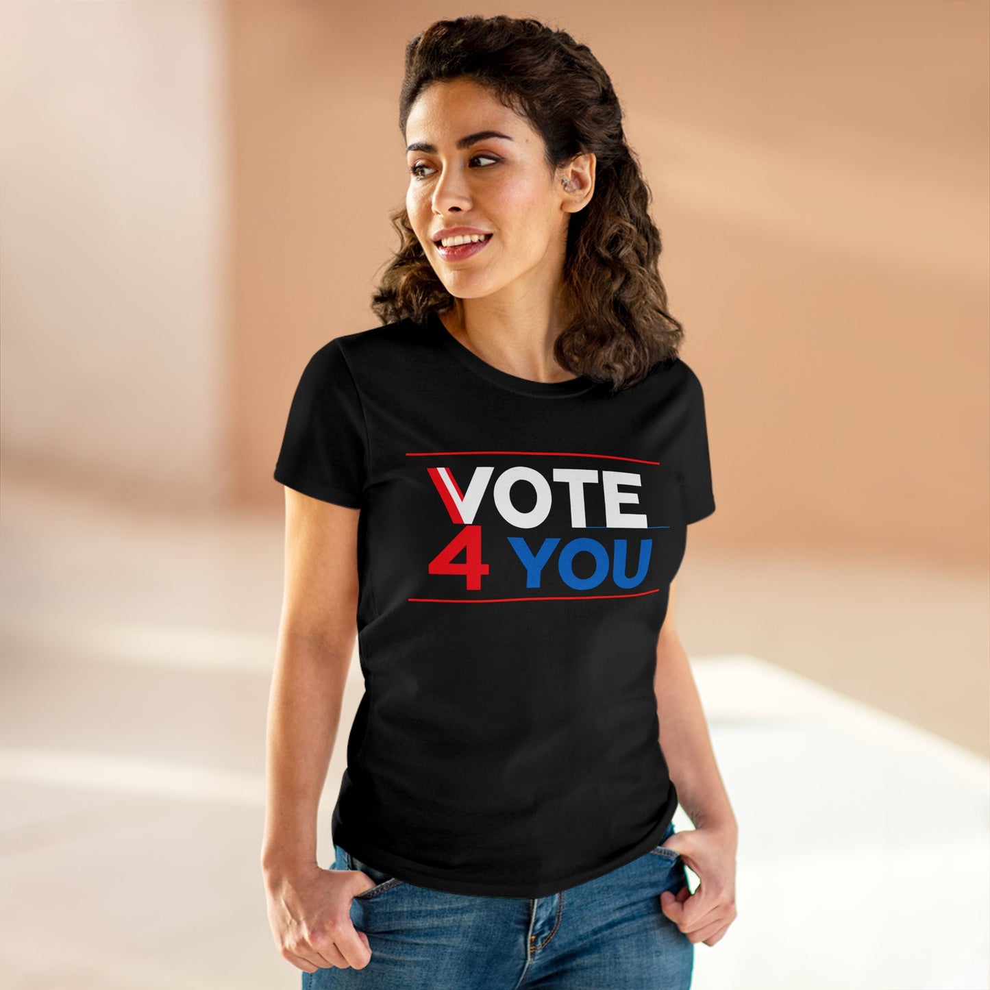 VOTE 4 YOU Women's Midweight Cotton Tee