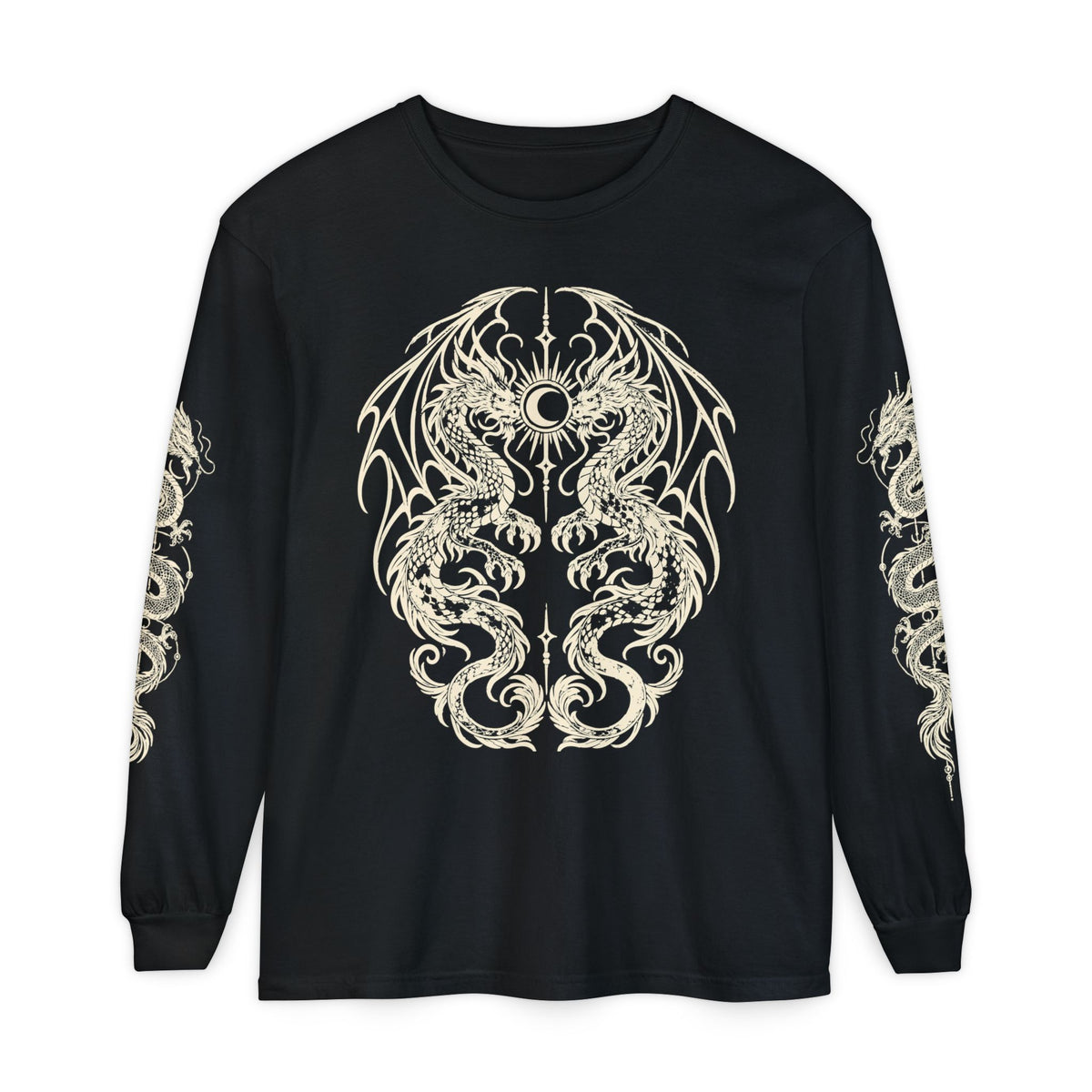 Unisex Twin Dragon Long Sleeve Tee