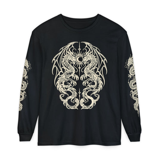Unisex Twin Dragon Long Sleeve Tee