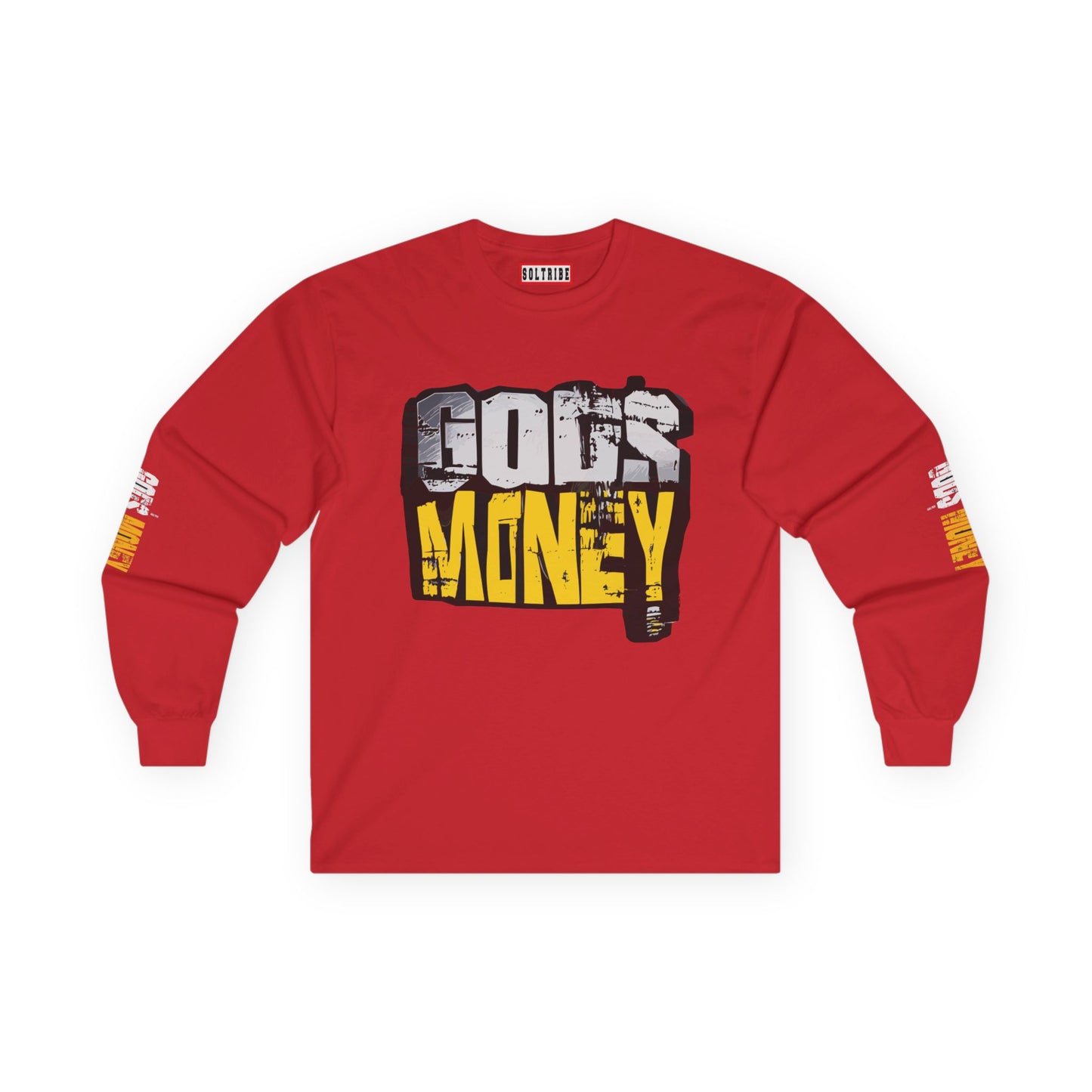 Gods Money High Vibration Long Sleeve Tee — Silver & Gold Inheritance Design