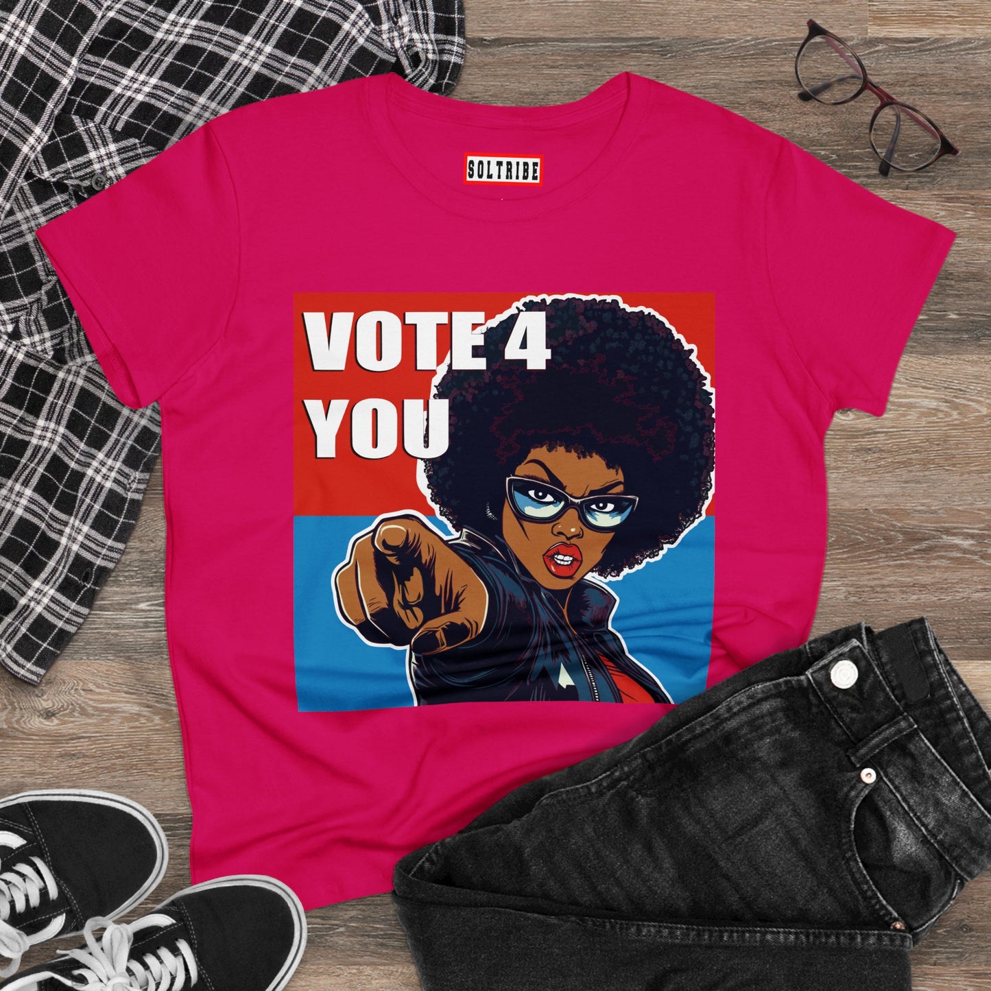 VOTE 4 YOU Women's Midweight Cotton Tee