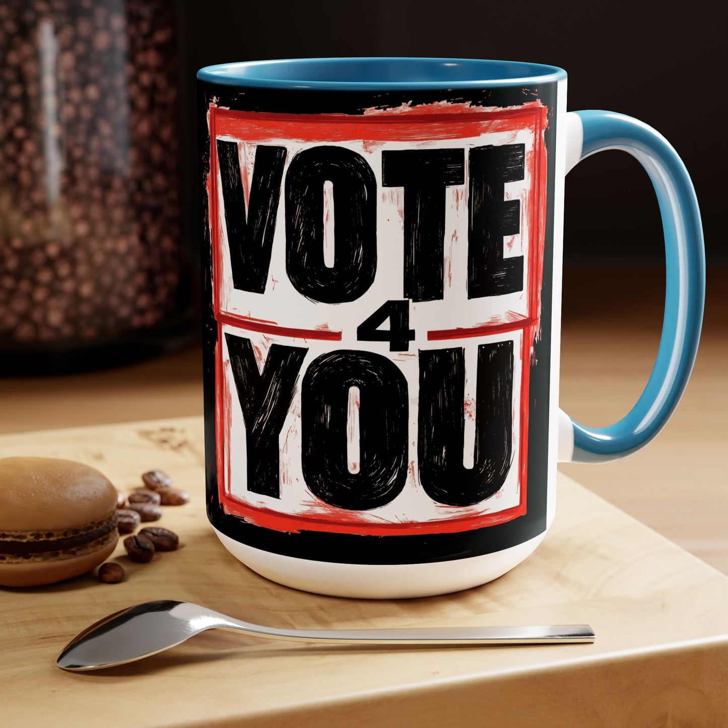 VOTE 4 YOU Two-Tone Coffee Mugs, 15oz