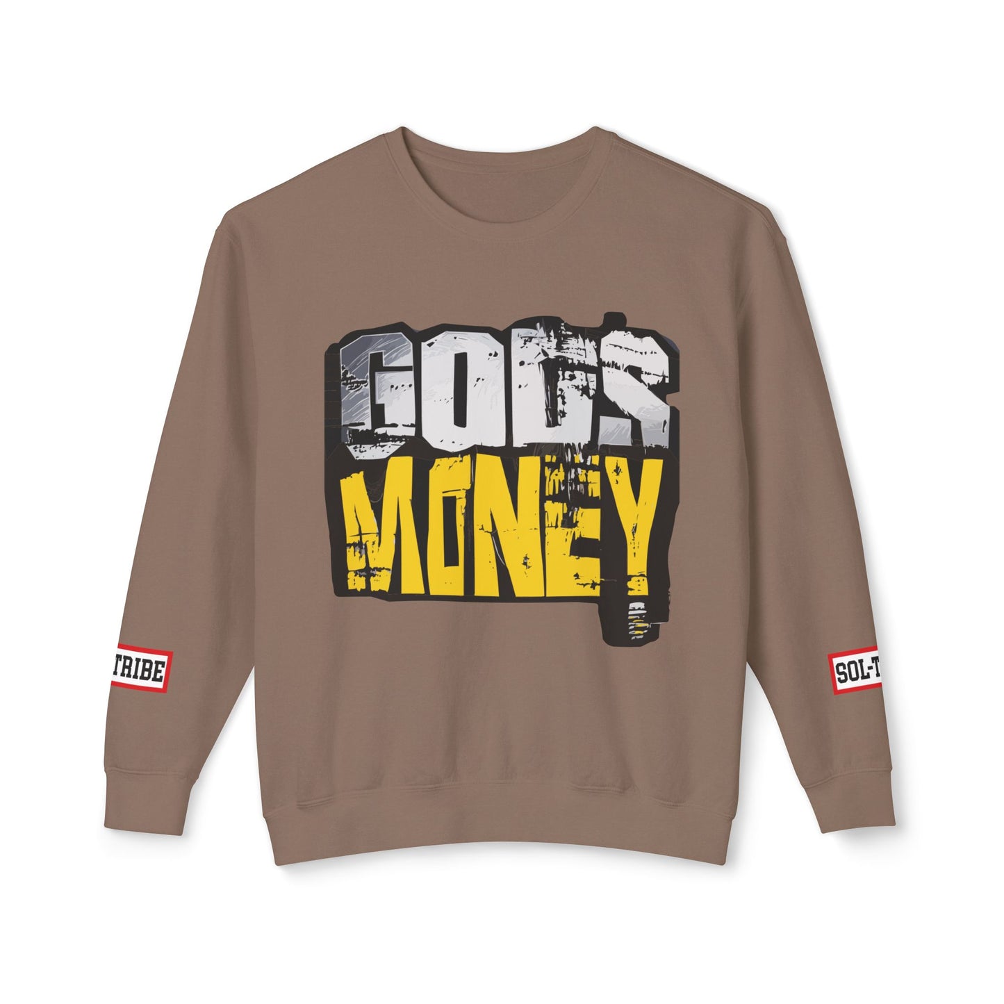 GODS MONEY Crewneck Sweatshirt — Silver & Gold High Frequency Design