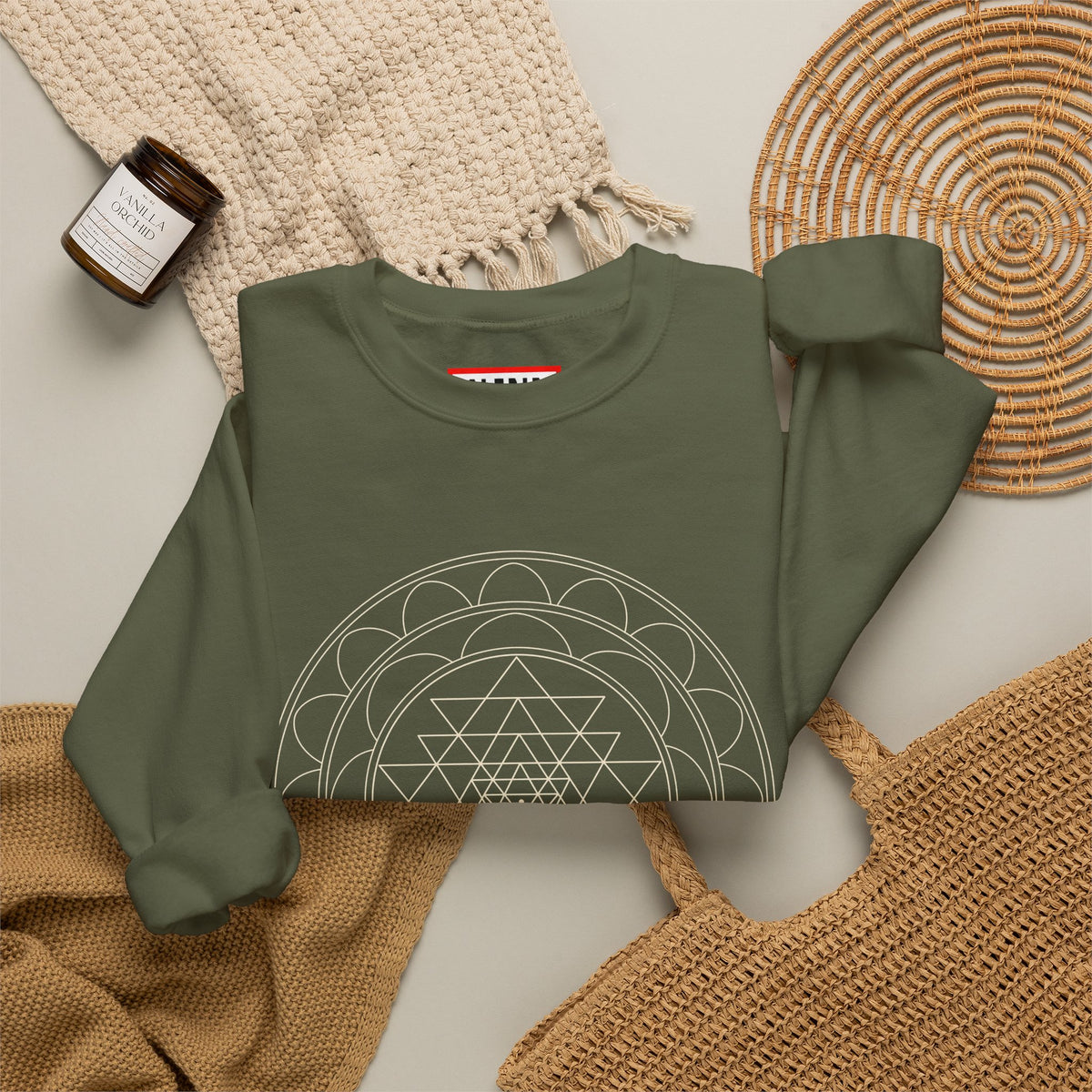 Sacred Geometry Sri Yantra Crewneck Sweatshirt