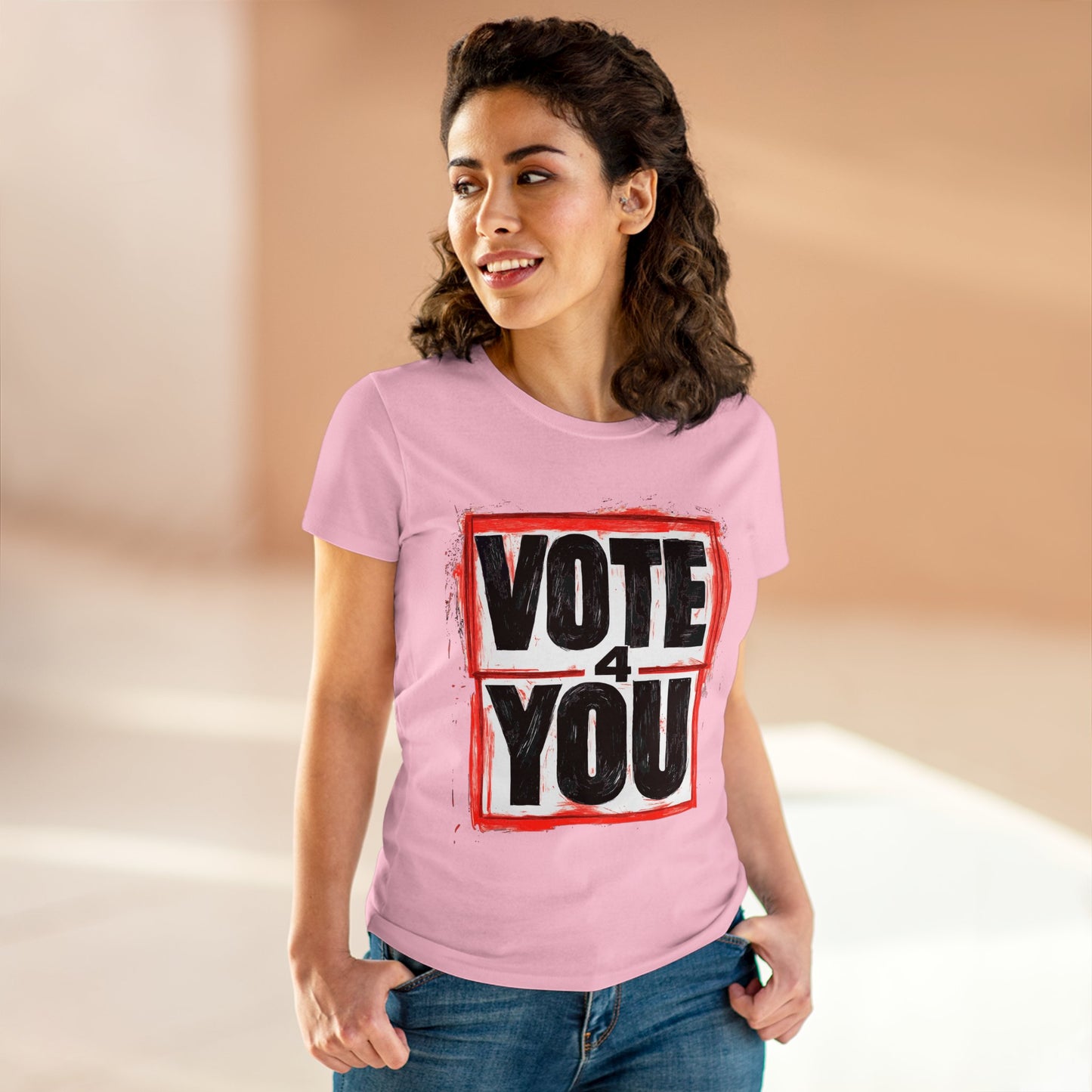 VOTE 4 YOU Women's Midweight Cotton Tee