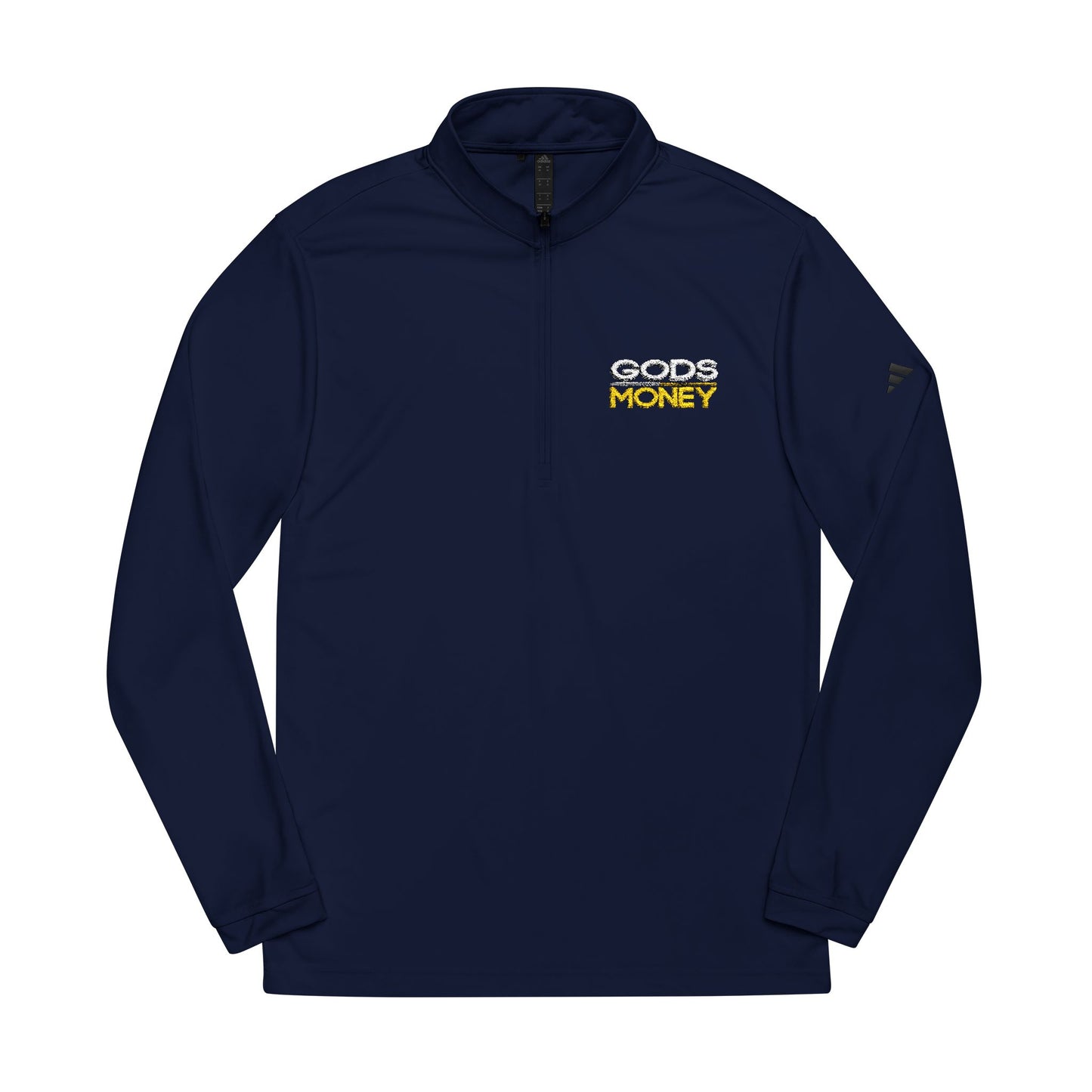 Gods Money Embroidered Quarter‑Zip Athletic Adidas® Pullover