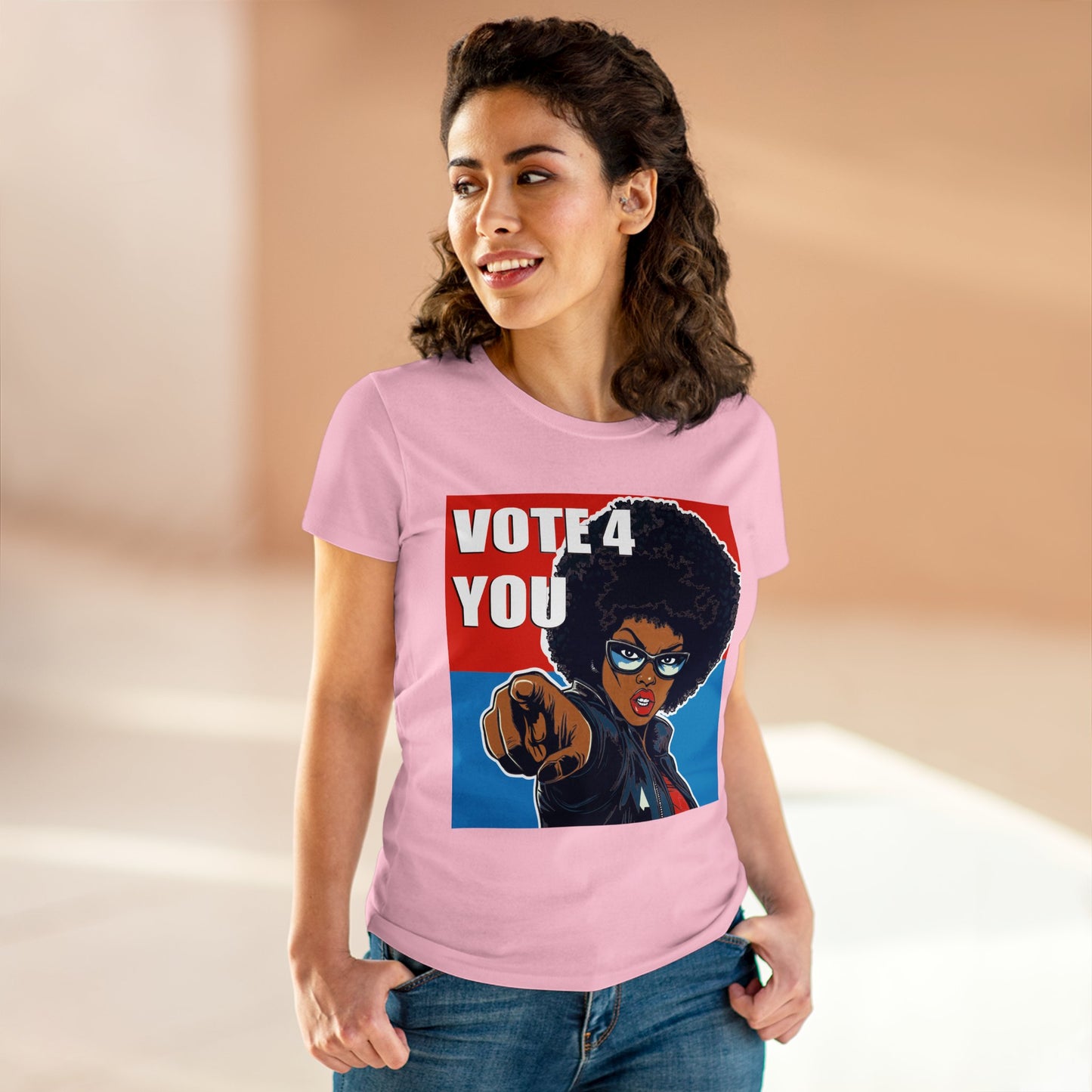 VOTE 4 YOU Women's Midweight Cotton Tee