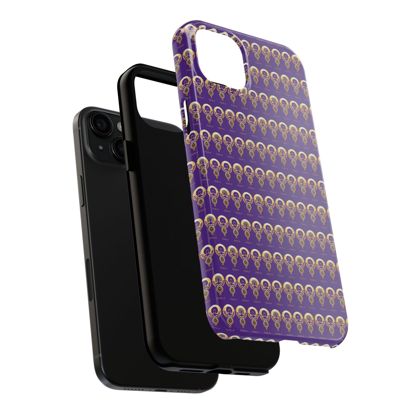 Phone Cases - Divine Femi-999 Design for a Touch of Class (PURPLE/GOLD)