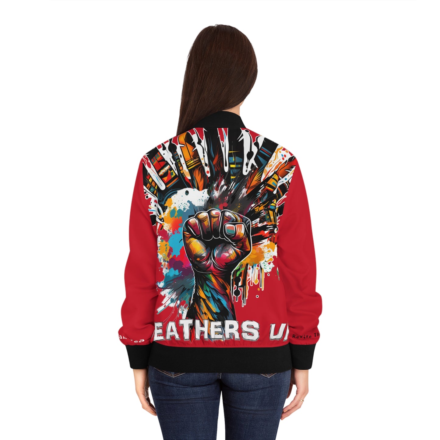 Feathers Up! (Red) Baby Girl Bomber Jacket