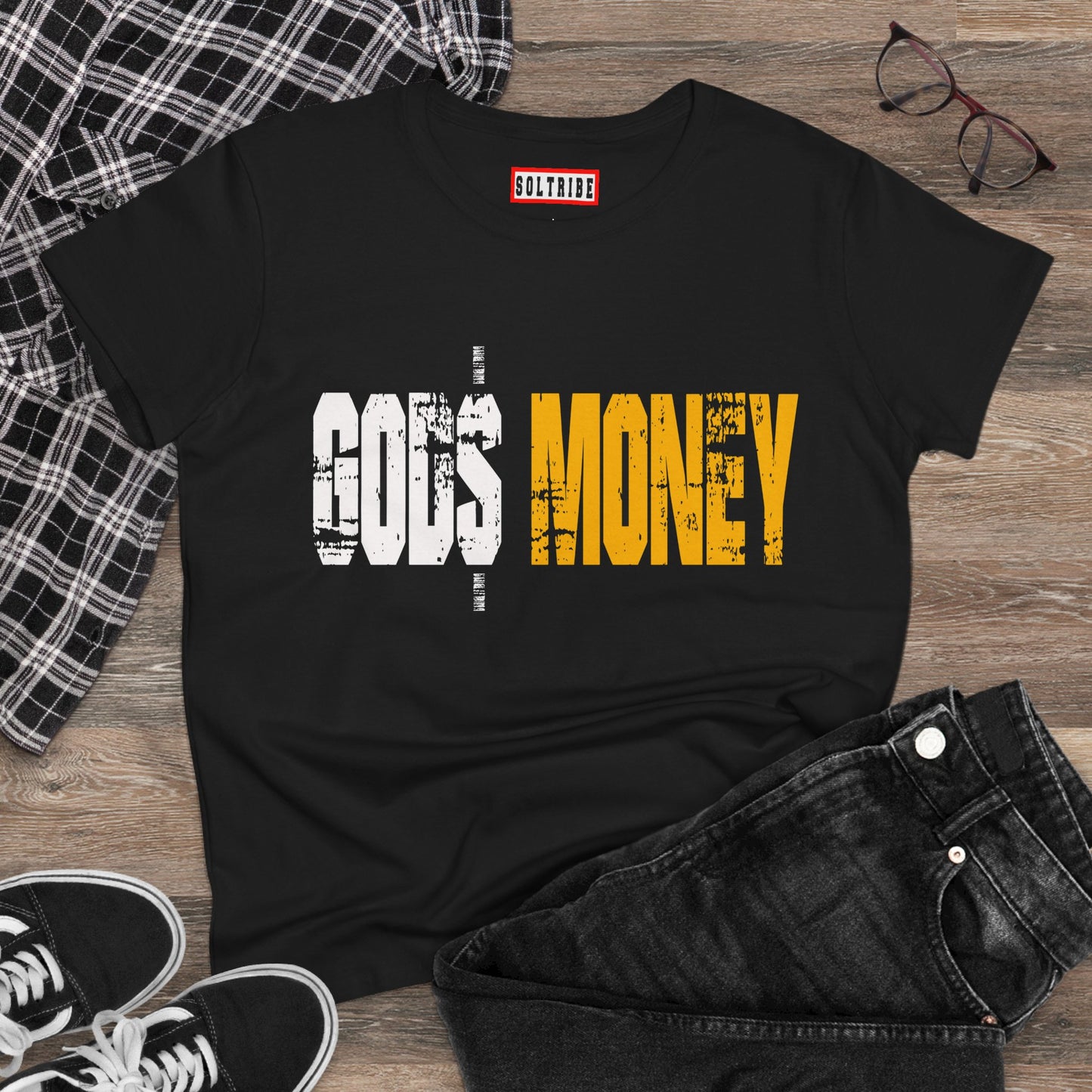 GODS MONEY Women's Midweight Cotton Tee