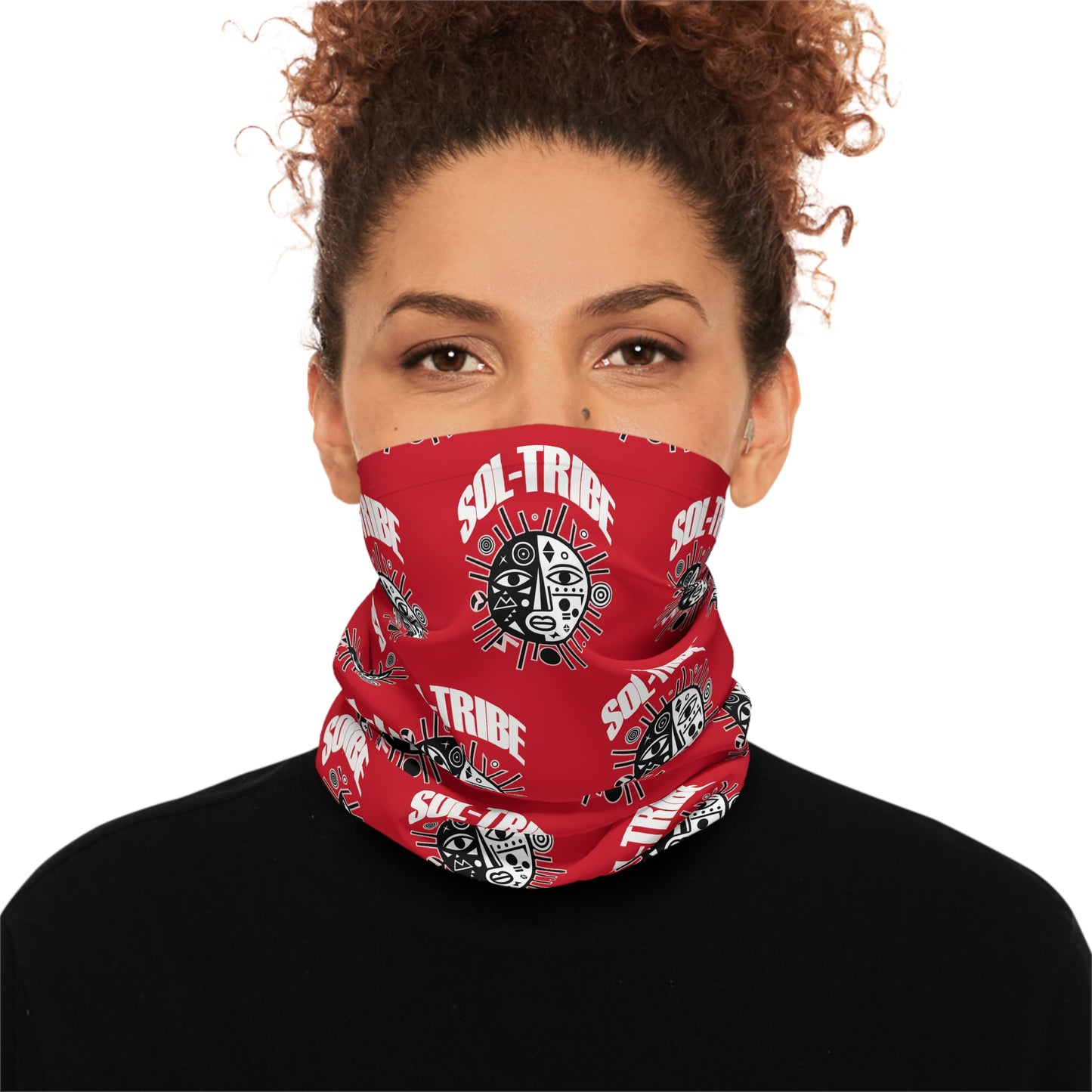 SOL-TRIBE Lightweight Neck Gaiter/ Head Band/ Wrap (RED/white)