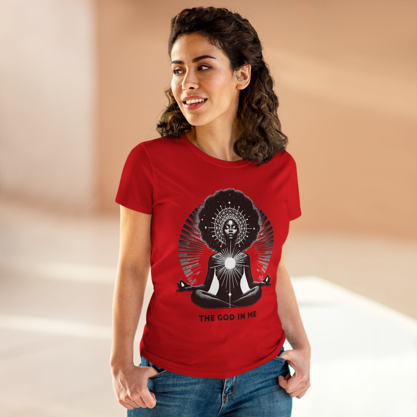THE GOD IN ME Women's Midweight Cotton Tee