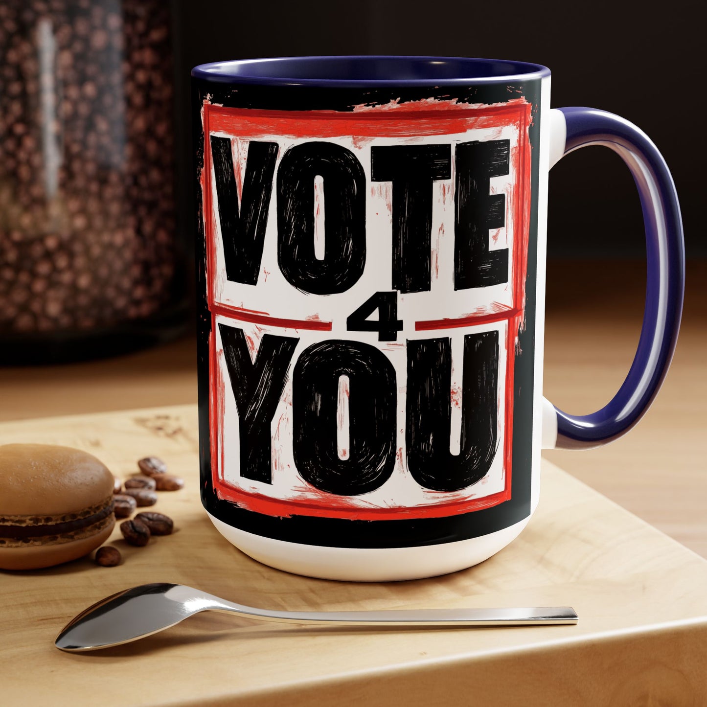 VOTE 4 YOU Two-Tone Coffee Mugs, 15oz