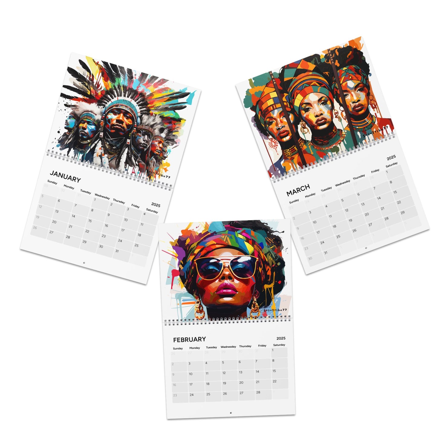 Sol-Tribe Wall Calendar 2025 Feathers Up! Collection