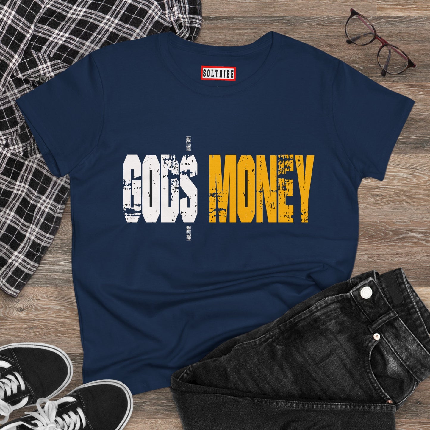 GODS MONEY Women's Midweight Cotton Tee