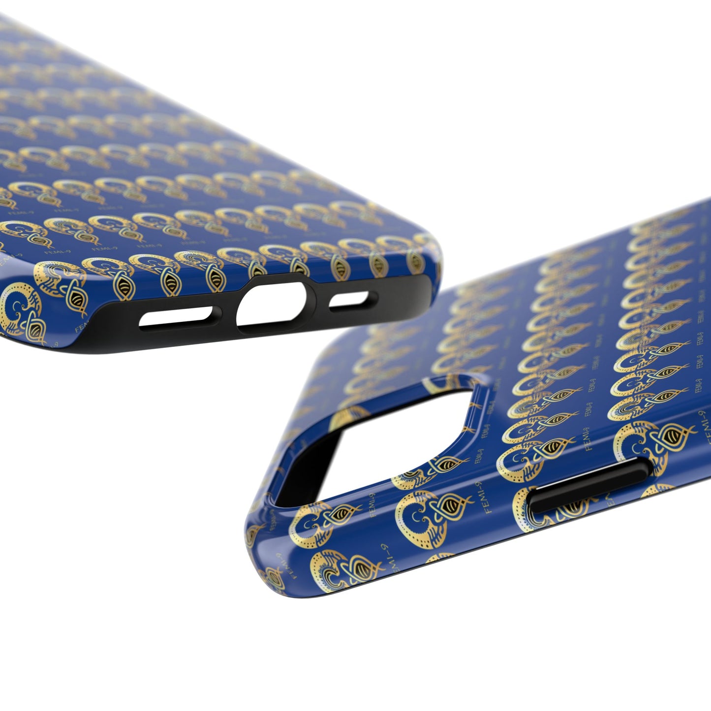 Phone Cases - Divine Femi-999 Design for a Touch of Class (blue/gold)