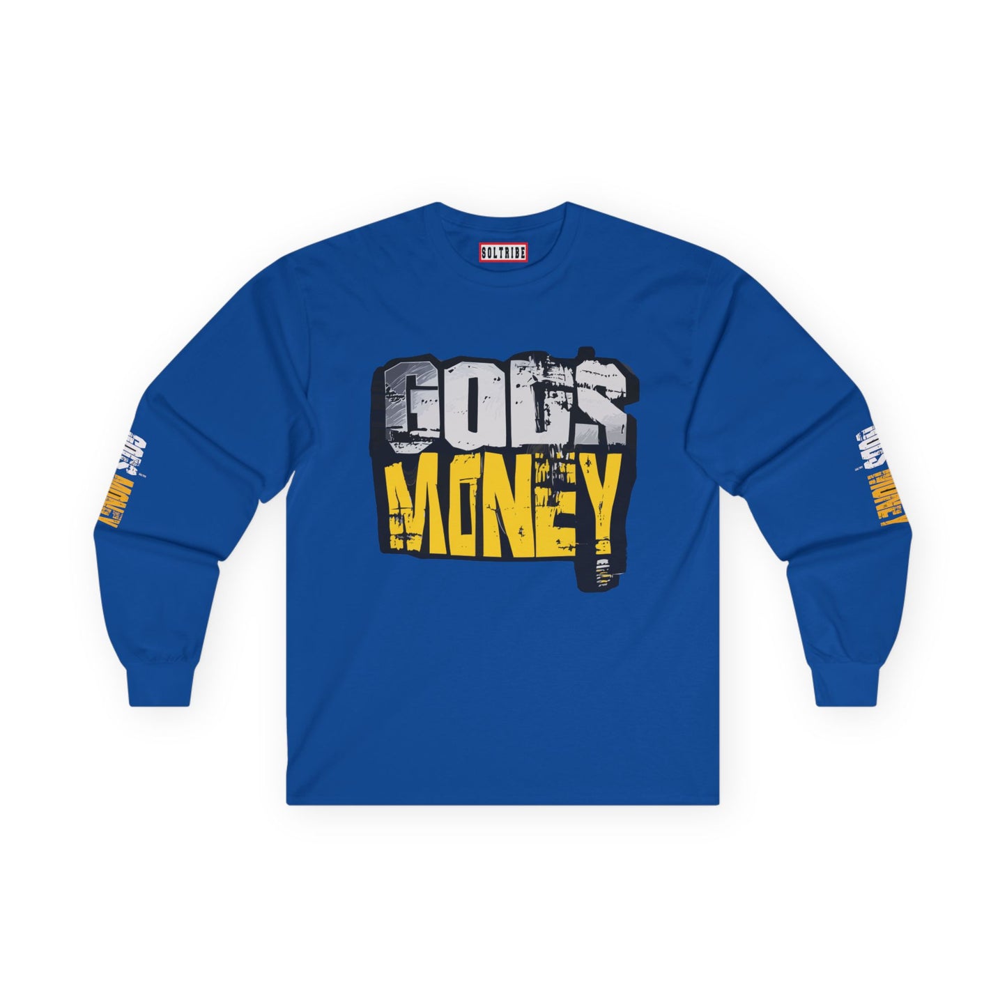 Gods Money High Vibration Long Sleeve Tee — Silver & Gold Inheritance Design