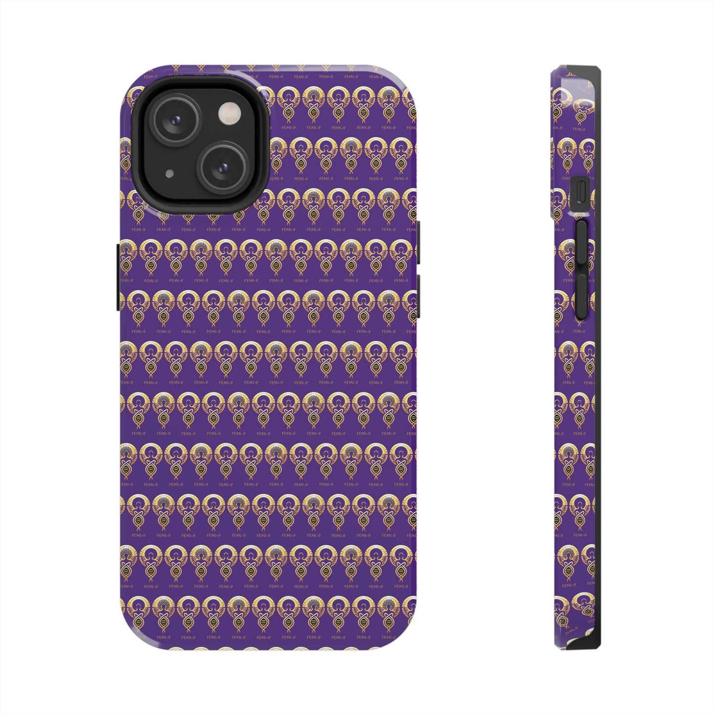 Phone Cases - Divine Femi-999 Design for a Touch of Class (PURPLE/GOLD)