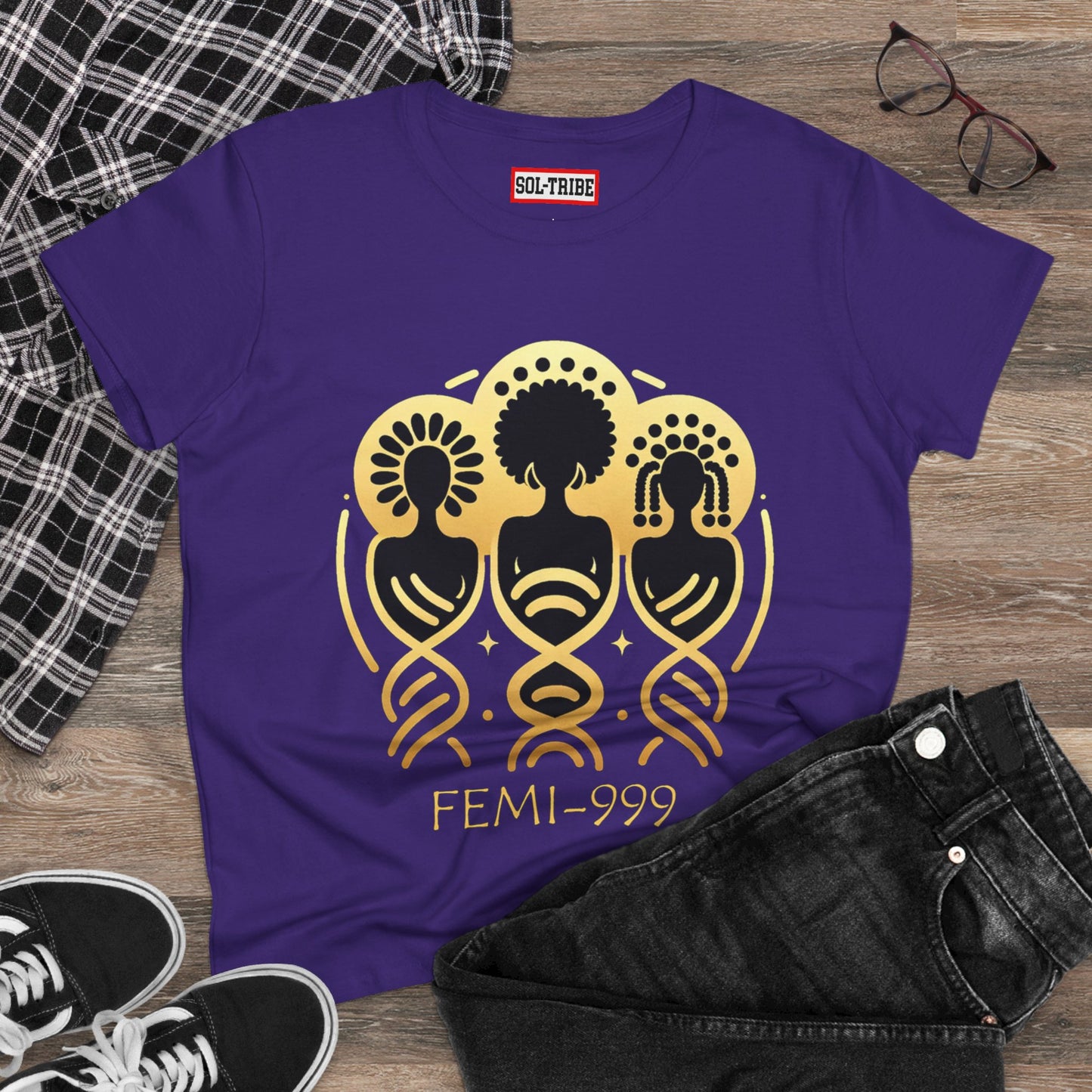 FEMI-9 Women's Graphic Tee - Empowering Design for Everyday Wear