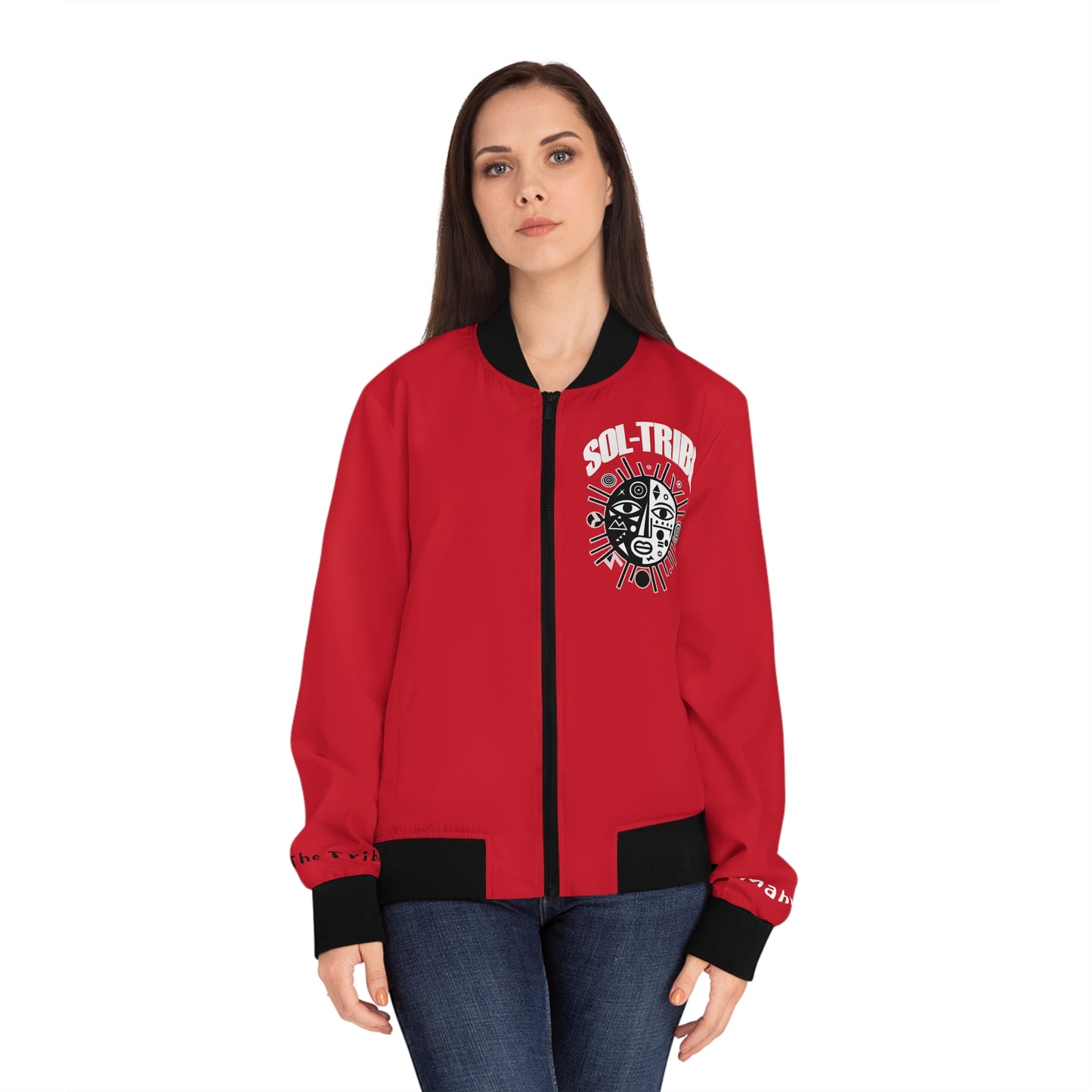 Feathers Up! (Red) Baby Girl Bomber Jacket