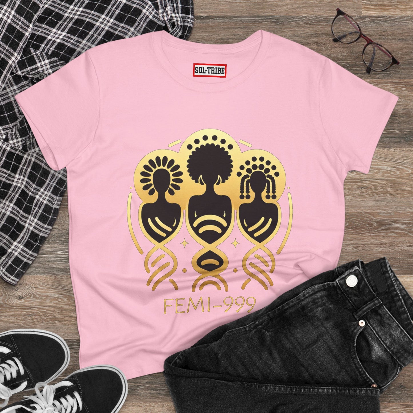 FEMI-9 Women's Graphic Tee - Empowering Design for Everyday Wear