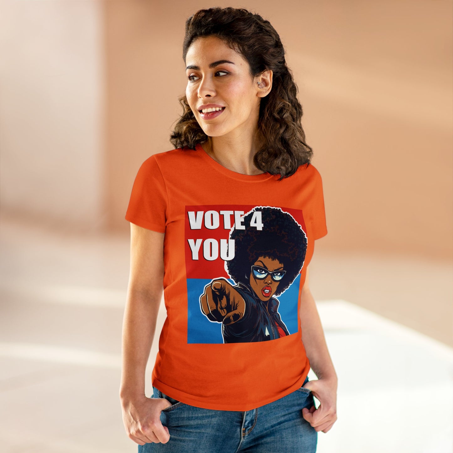 VOTE 4 YOU Women's Midweight Cotton Tee