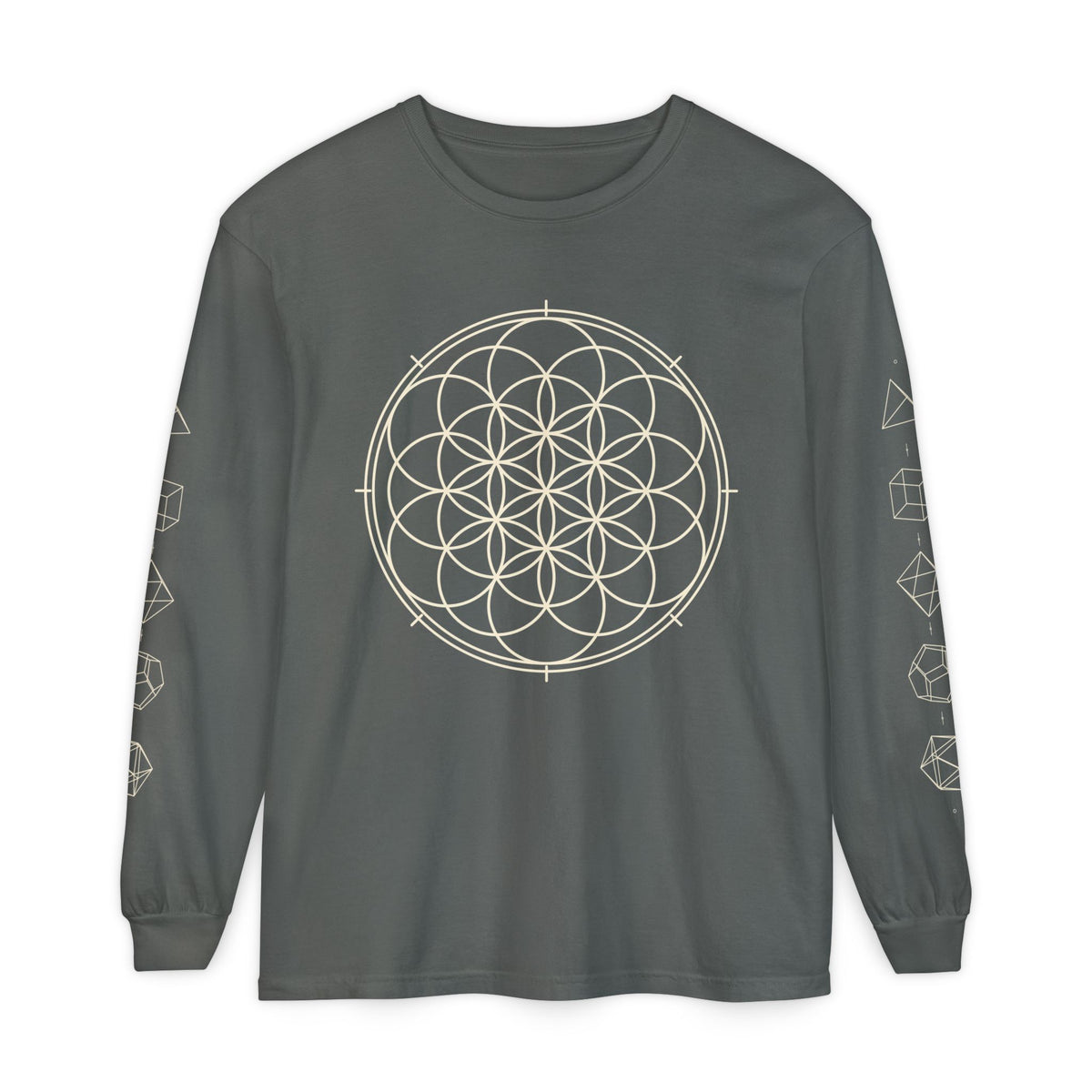Unisex Sacred Geometry Flower of Life Long Sleeve T-Shirt