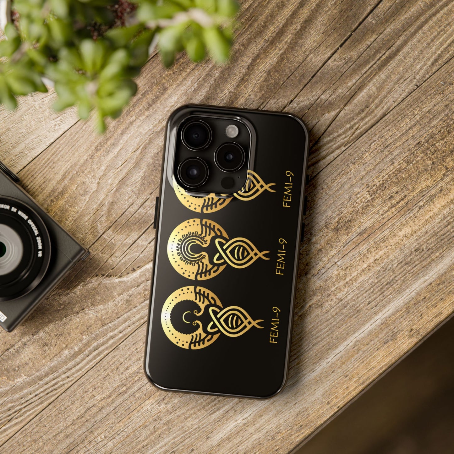 Phone Cases - Divine Femi-999 Design for a Touch of Class (black/gold)