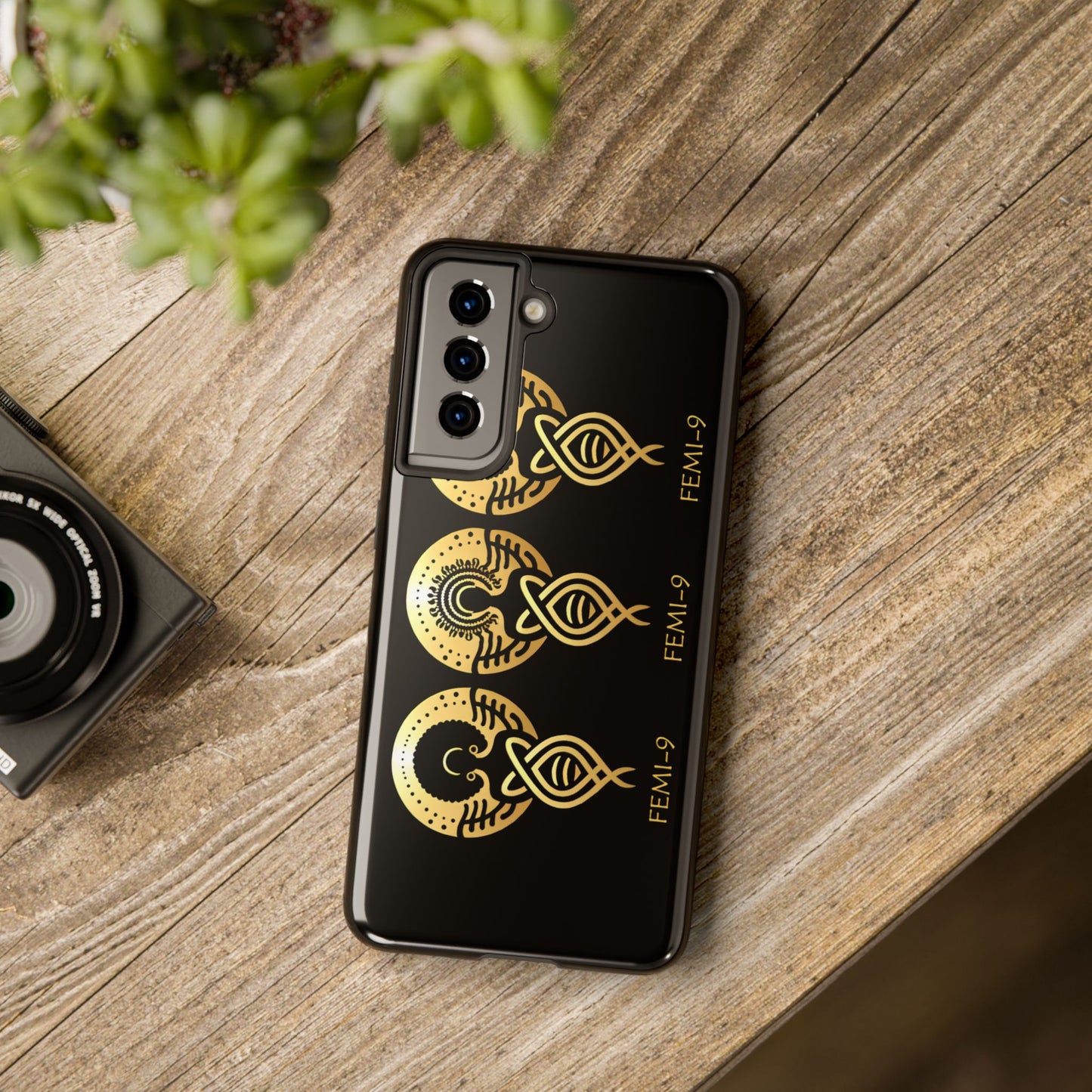 Phone Cases - Divine Femi-999 Design for a Touch of Class (black/gold)