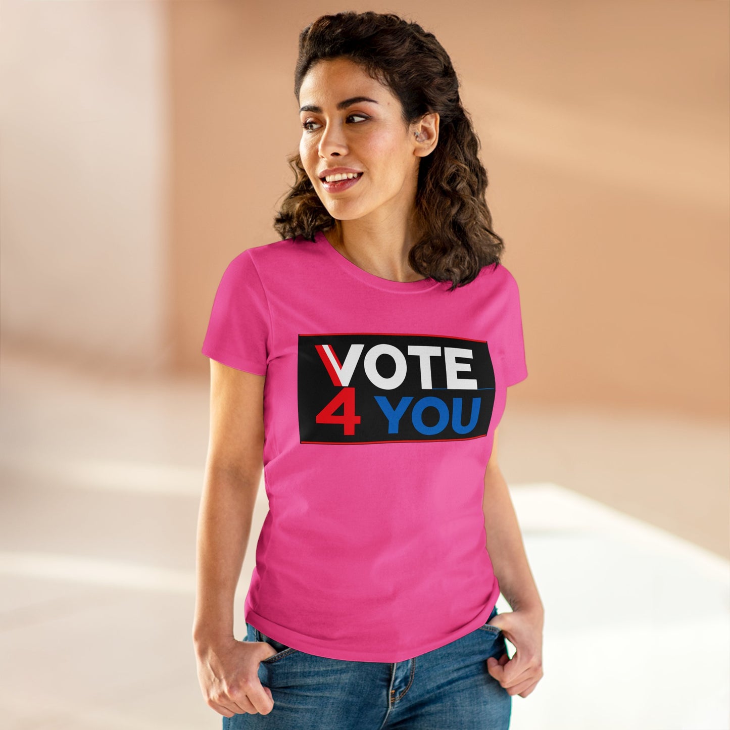 VOTE 4 YOU Women's Midweight Cotton Tee