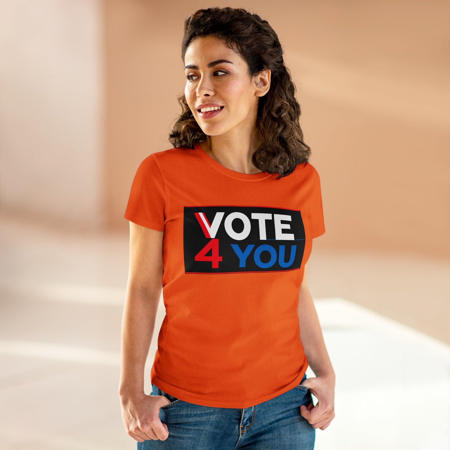 VOTE 4 YOU Women's Midweight Cotton Tee