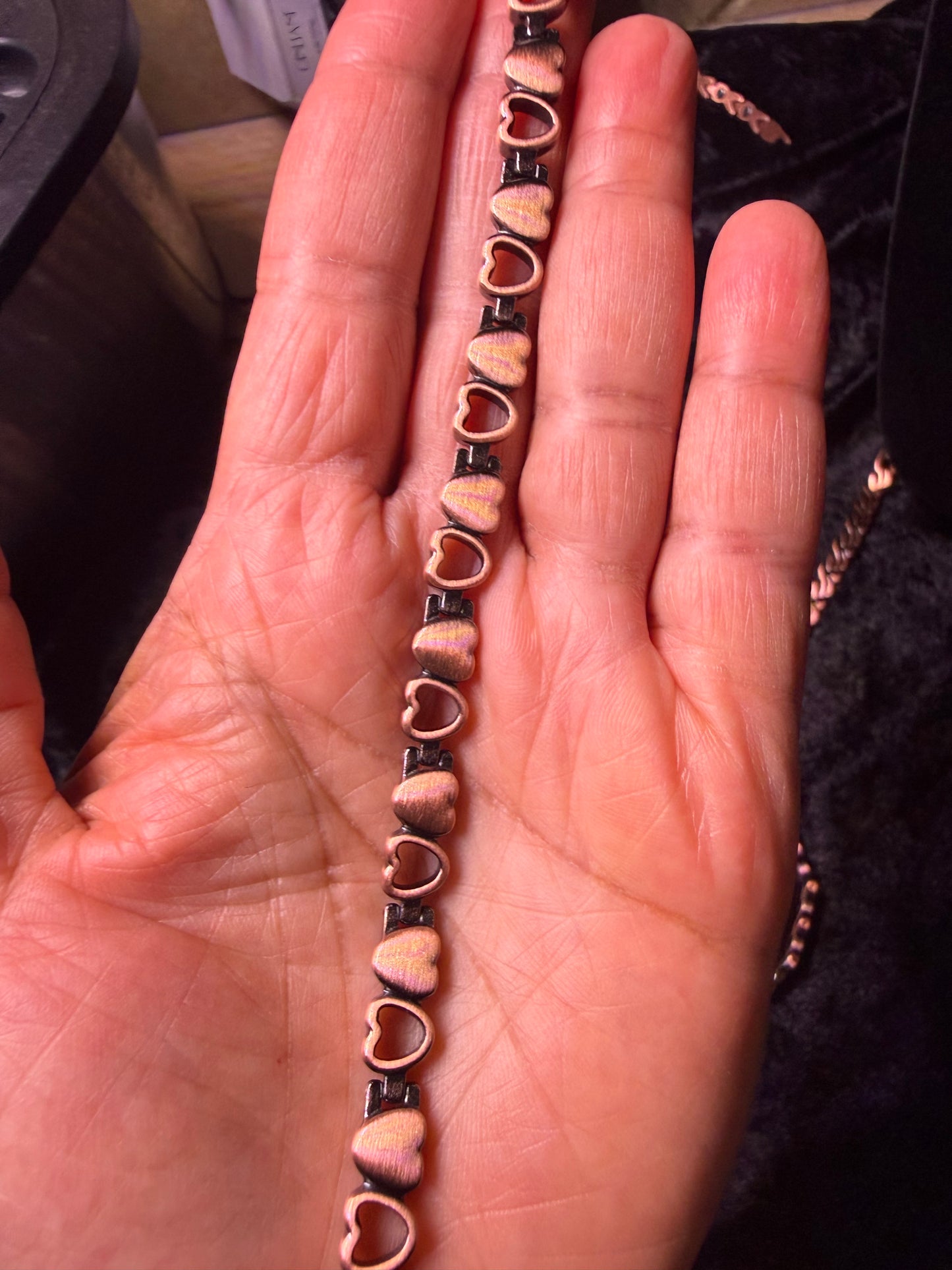 Sacred Hearts Copper Magnetic Bracelet — 9 Inch