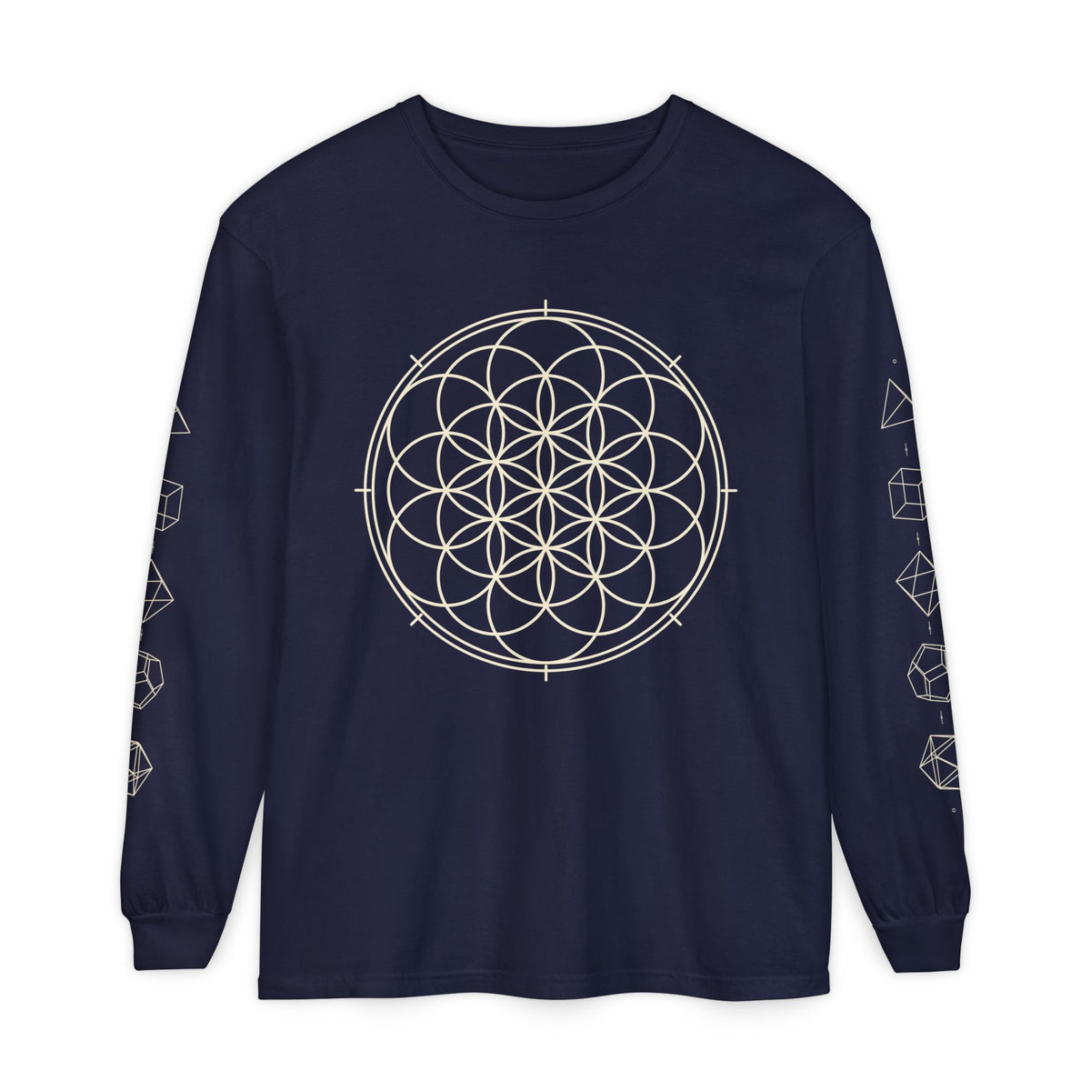 Unisex Sacred Geometry Flower of Life Long Sleeve T-Shirt