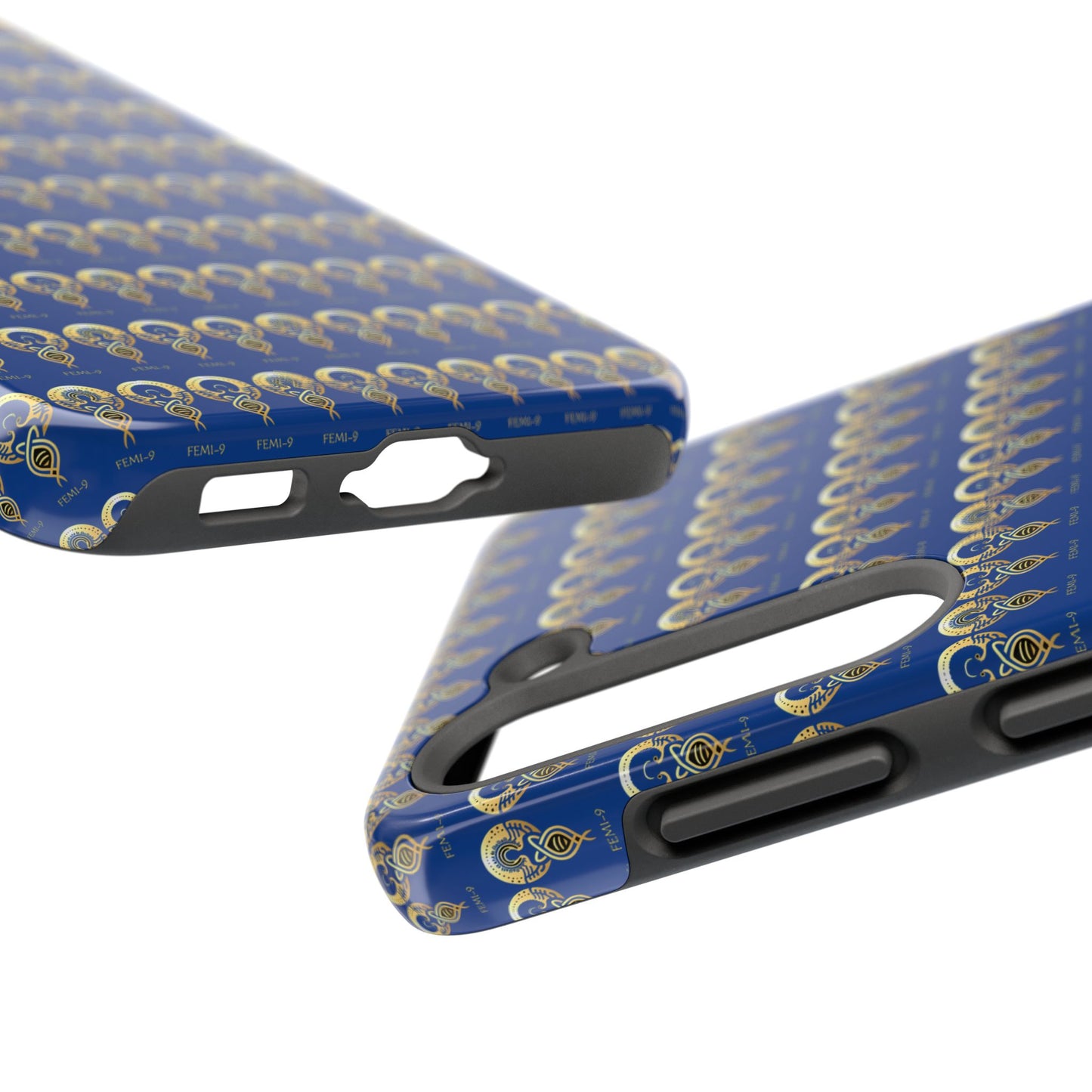 Phone Cases - Divine Femi-999 Design for a Touch of Class (blue/gold)