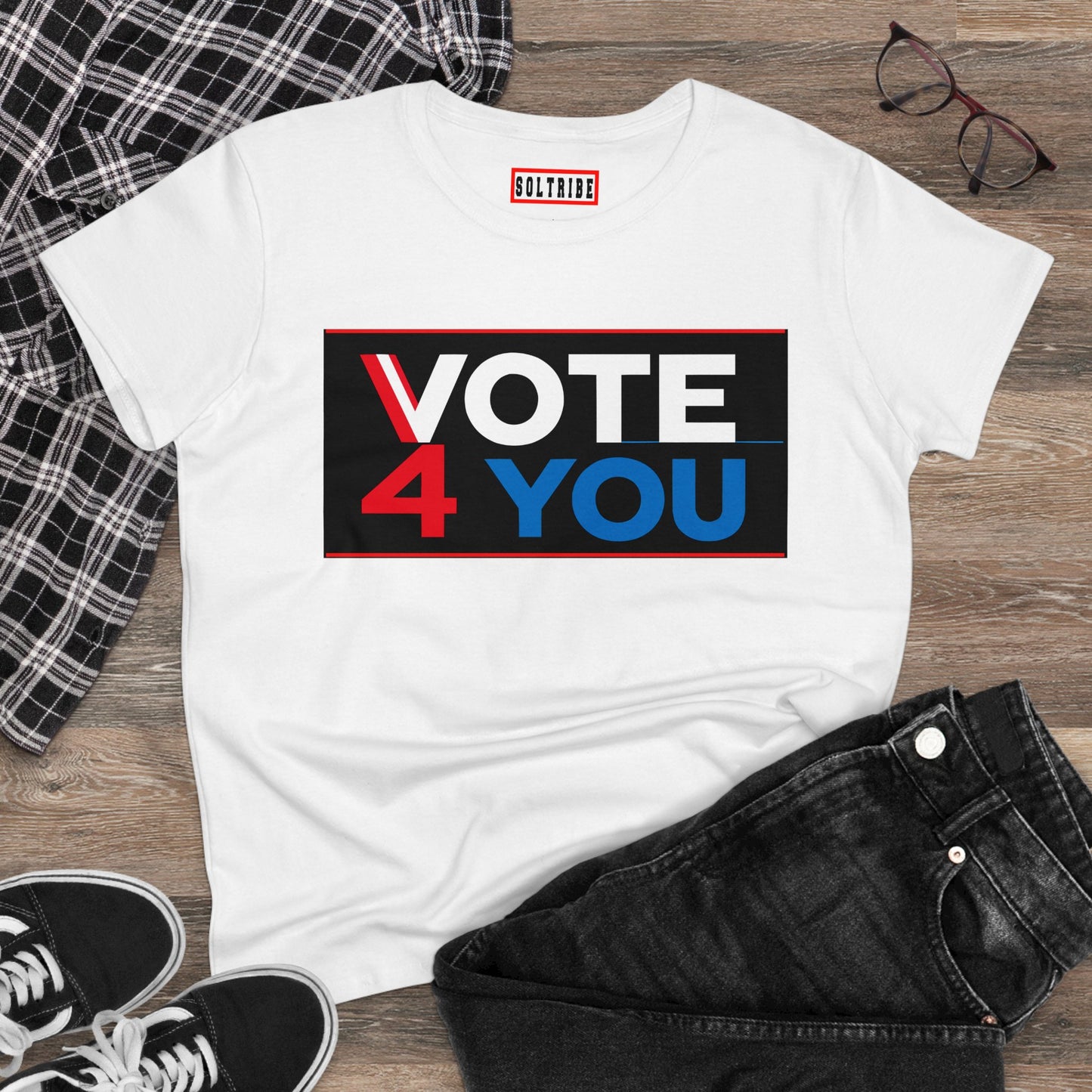 VOTE 4 YOU Women's Midweight Cotton Tee