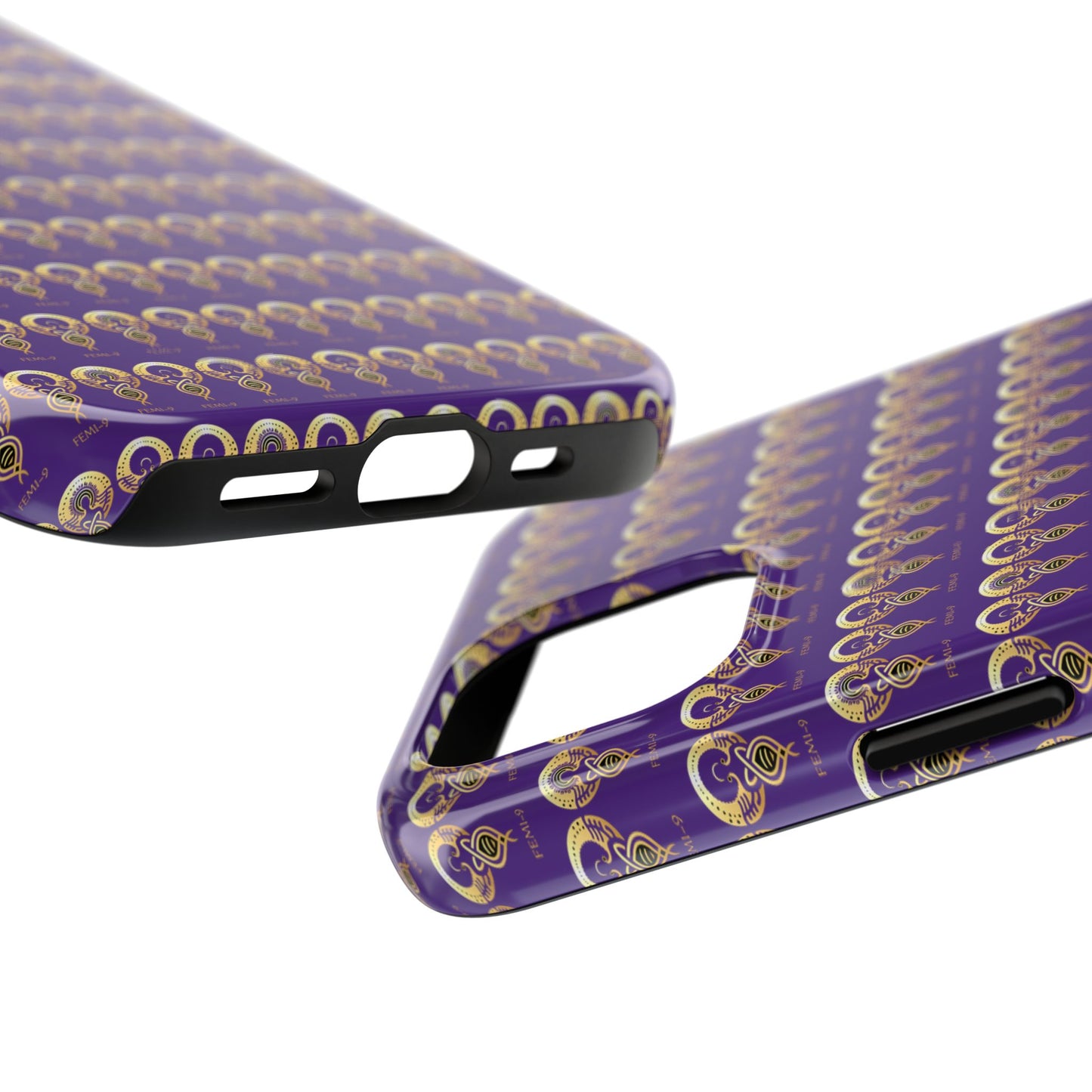 Phone Cases - Divine Femi-999 Design for a Touch of Class (PURPLE/GOLD)