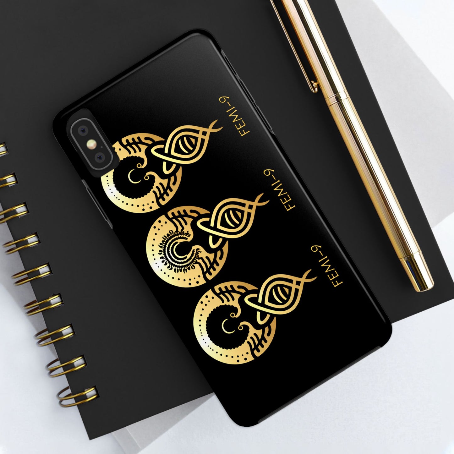 Phone Cases - Divine Femi-999 Design for a Touch of Class (black/gold)