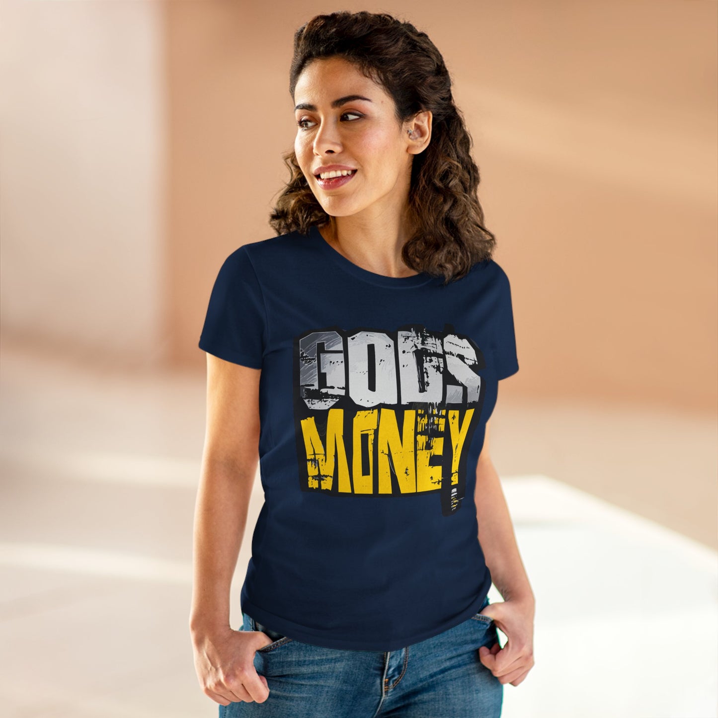 GODS MONEY Women's Tee — Silver & Gold Ancestral Wealth Spiritual Shirt